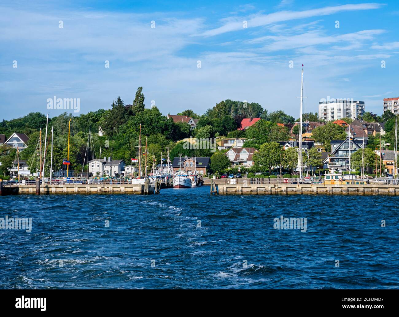 Allemagne, Schleswig-Holstein, Heikendorf - Möltenort, départ du terminal de ferry H-Möltenort, Kiel Fjord Banque D'Images