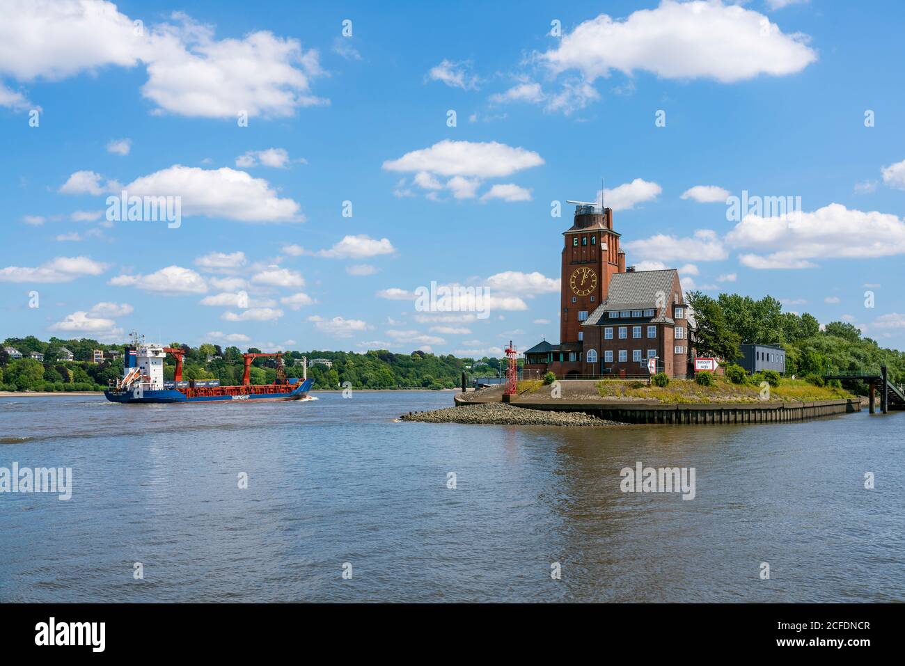 Allemagne, Hambourg, maison pilote Seemannshöft avec siège nautique, sur le Bubendey-Ufer à Hambourg-Waltershof Banque D'Images