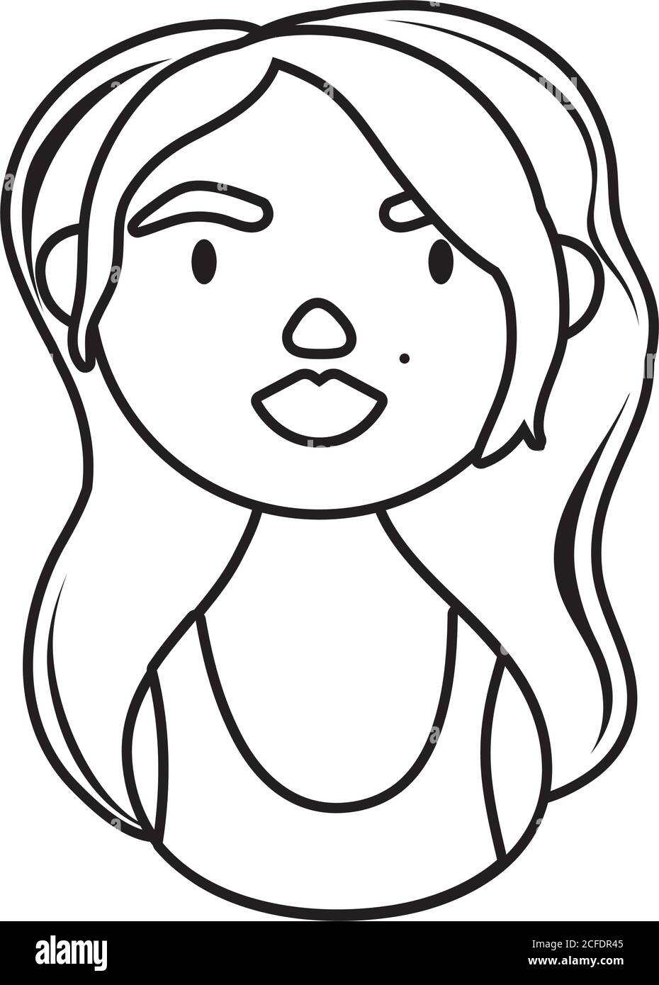 femme personnage national hispanique héritage ligne style icône illustration vectorielle conception Illustration de Vecteur