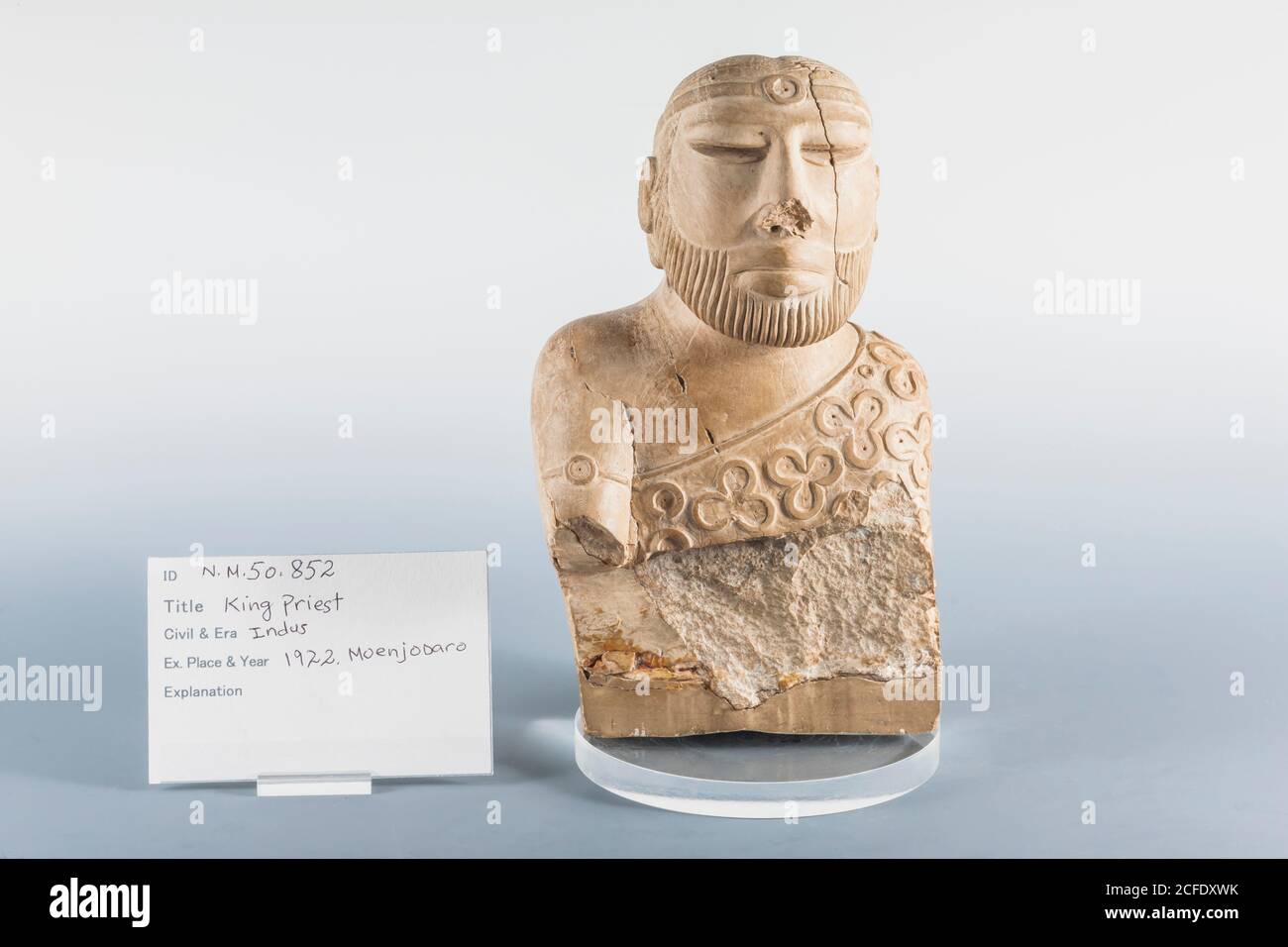 Statue du roi Priest d'origine, Mohenjo daro, civilisation de la vallée de l'Indus (voûte de valeur), Musée national du Pakistan, Karachi, Pakistan, Asie du Sud, Asie Banque D'Images