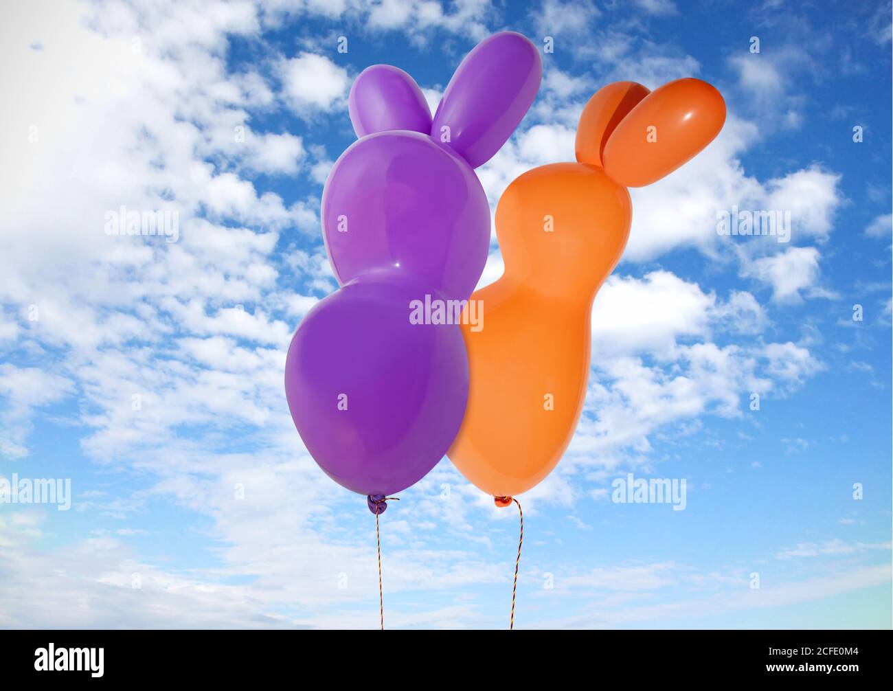 Ballon, lapin de Pâques, vol, vol, extérieur, ciel bleu, Hanovre Banque D'Images