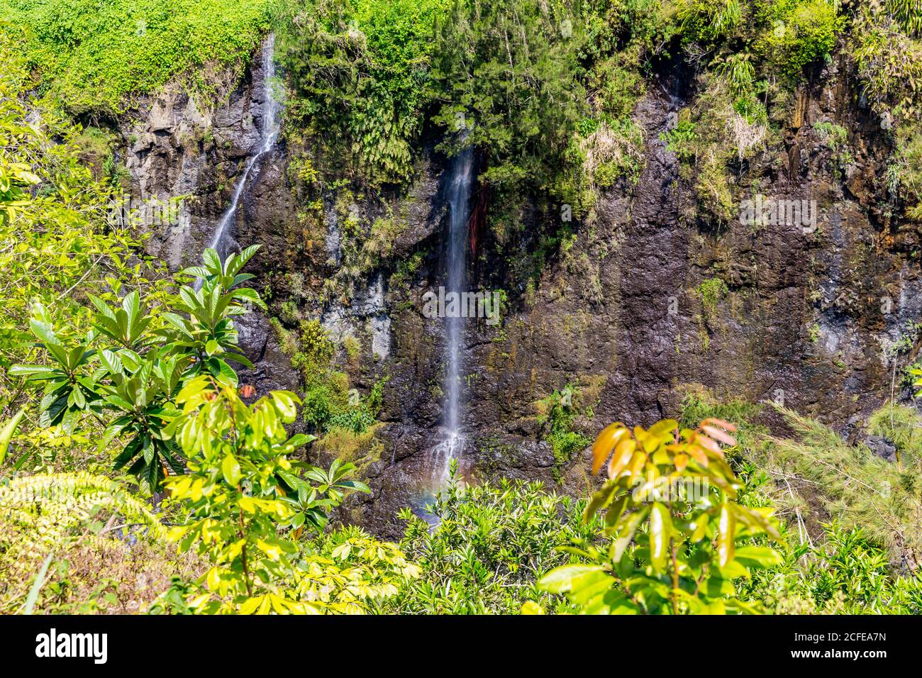 Cascades, Cascade du voile de la Mariee, bassin volcanique du Cirque de la Salazie, Ile de la Réunion, France, Afrique, Océan Indien Banque D'Images