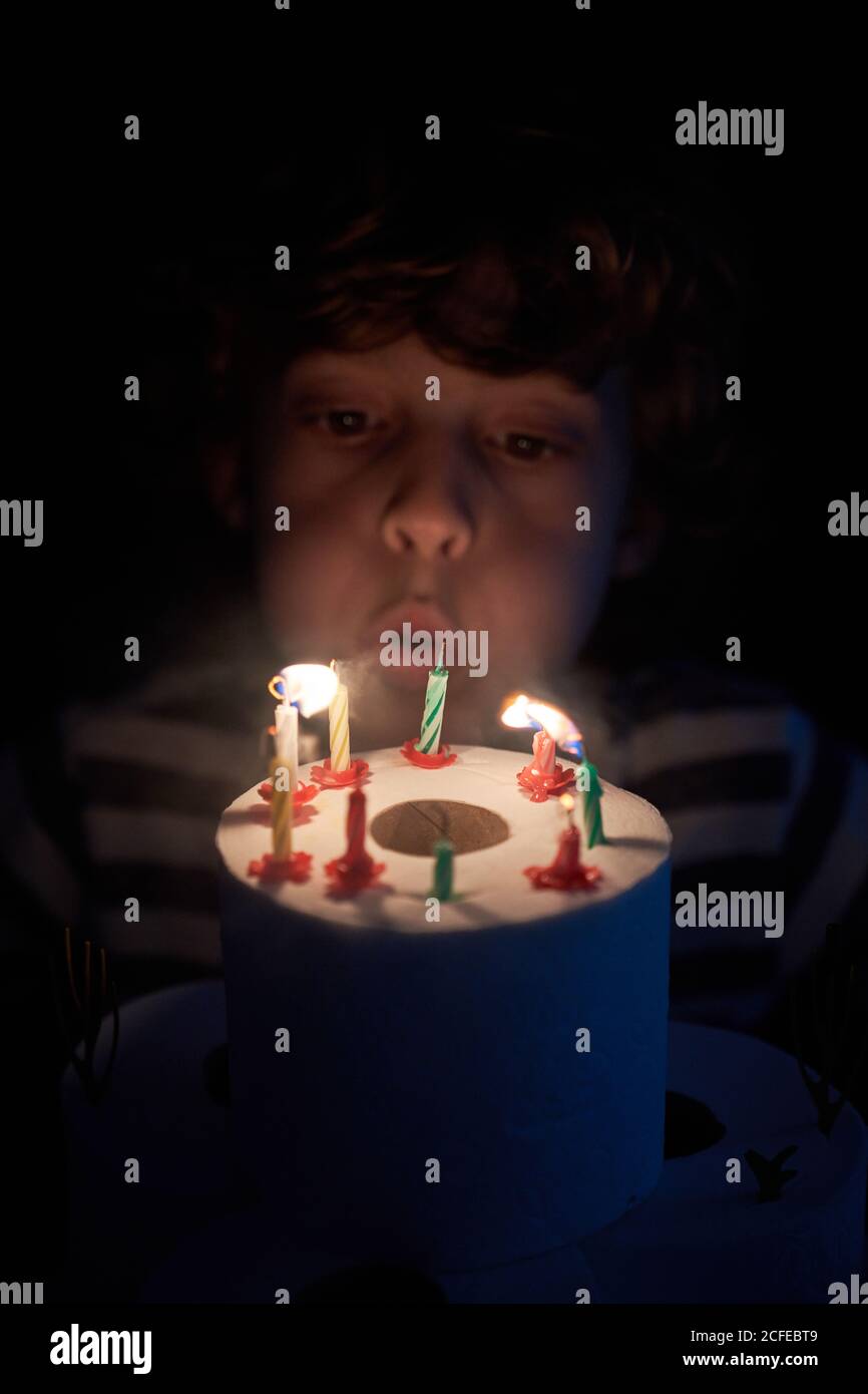 Garcon Blond Soufflant Les Bougies Sur Son Papier Toilette Gateau D Anniversaire Photo Stock Alamy Garcon Blond Soufflant Les Bougies Sur Son Papier Toilette Gateau D Anniversaire Photo Stock Alamy