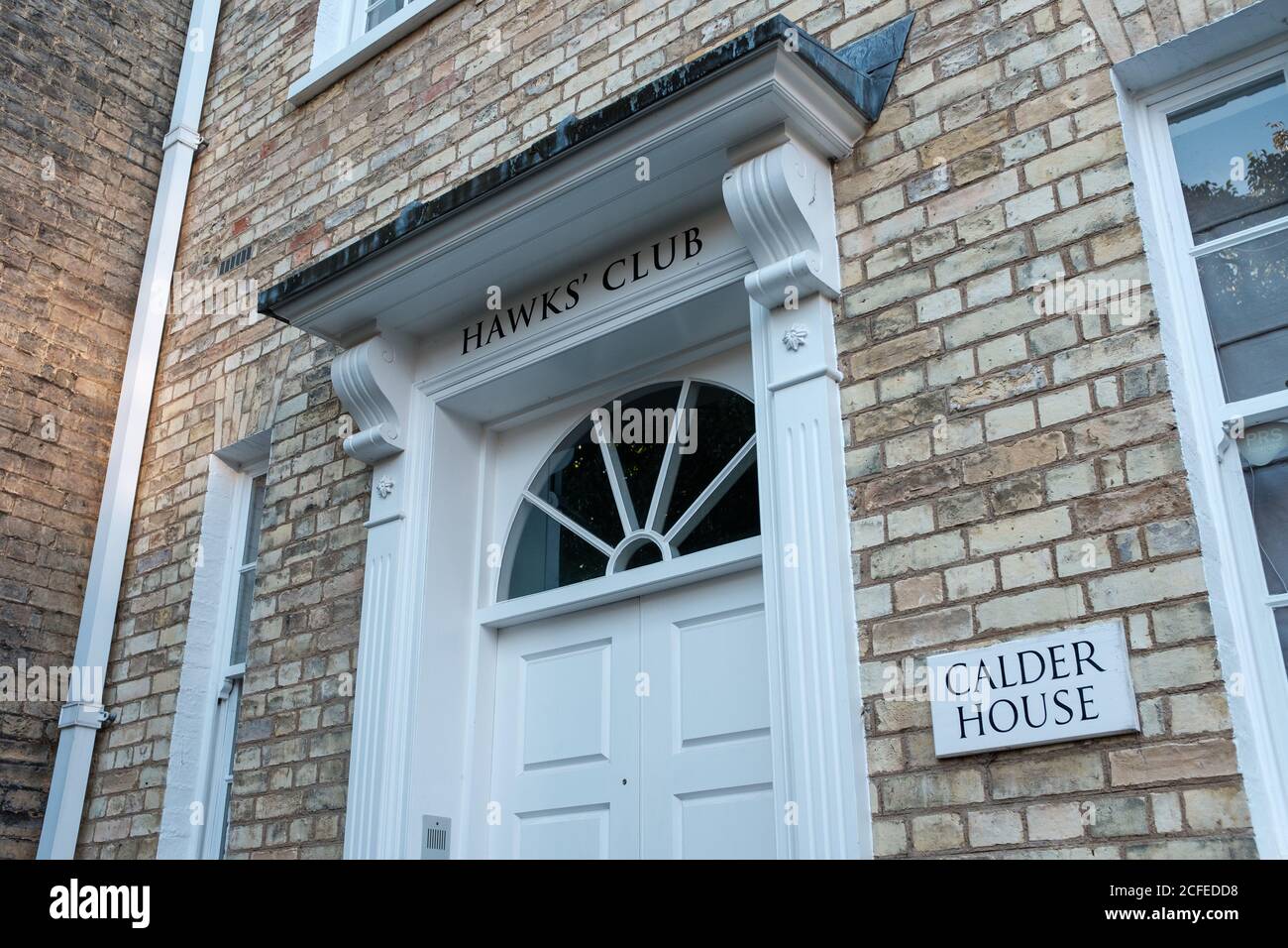 Entrée au Hawk's Club, Portugal place, Cambridge. Banque D'Images