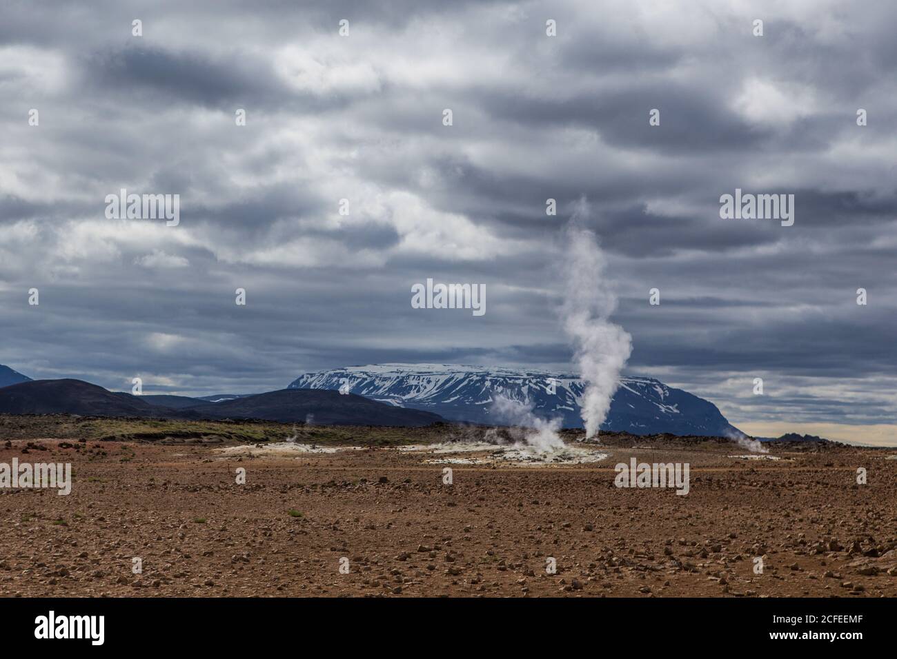 Hverarond, les sources d'eau chaude de la région de Myvatn, Islande. Banque D'Images