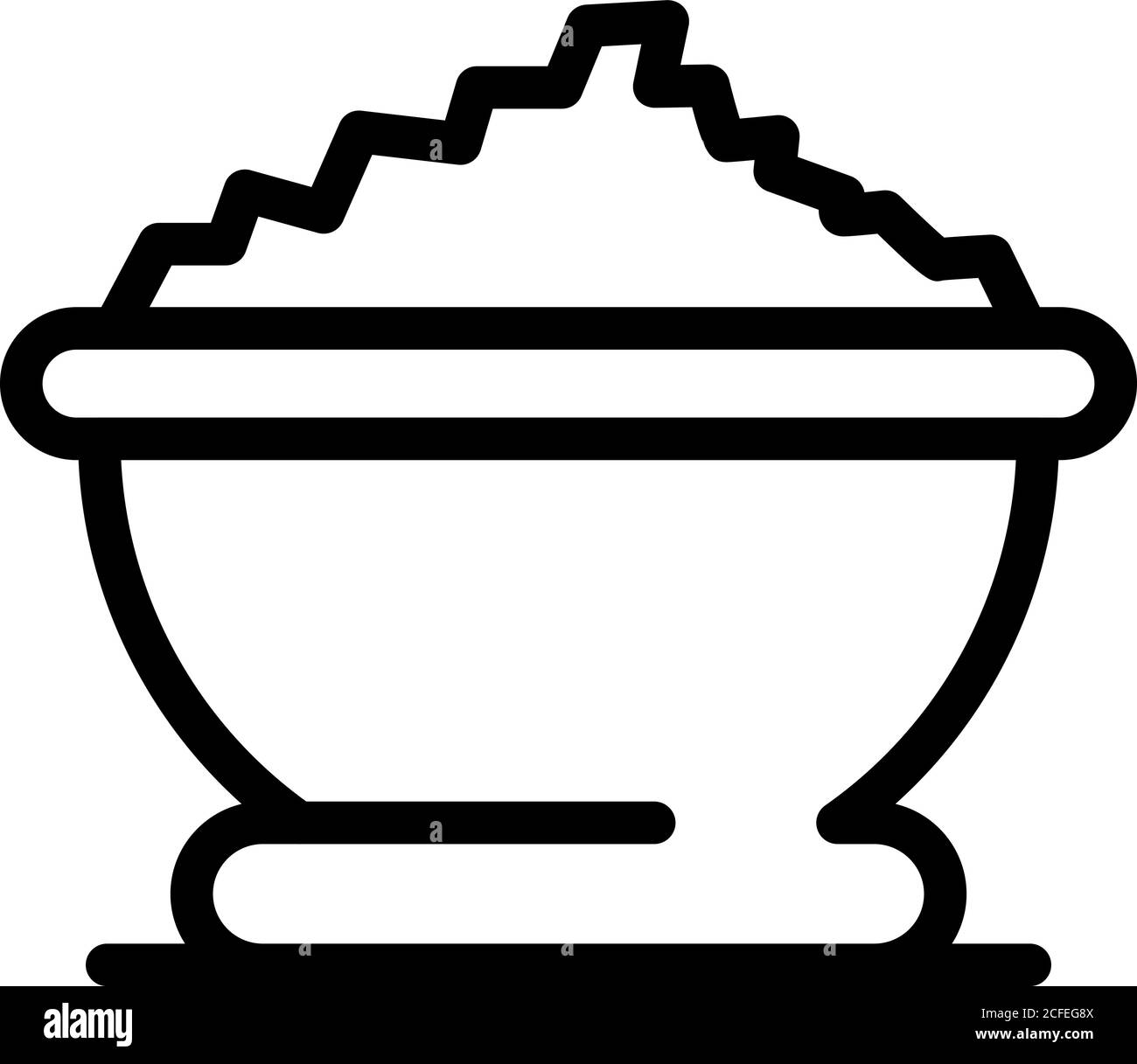 Icône de bol à fromage, style contour Illustration de Vecteur