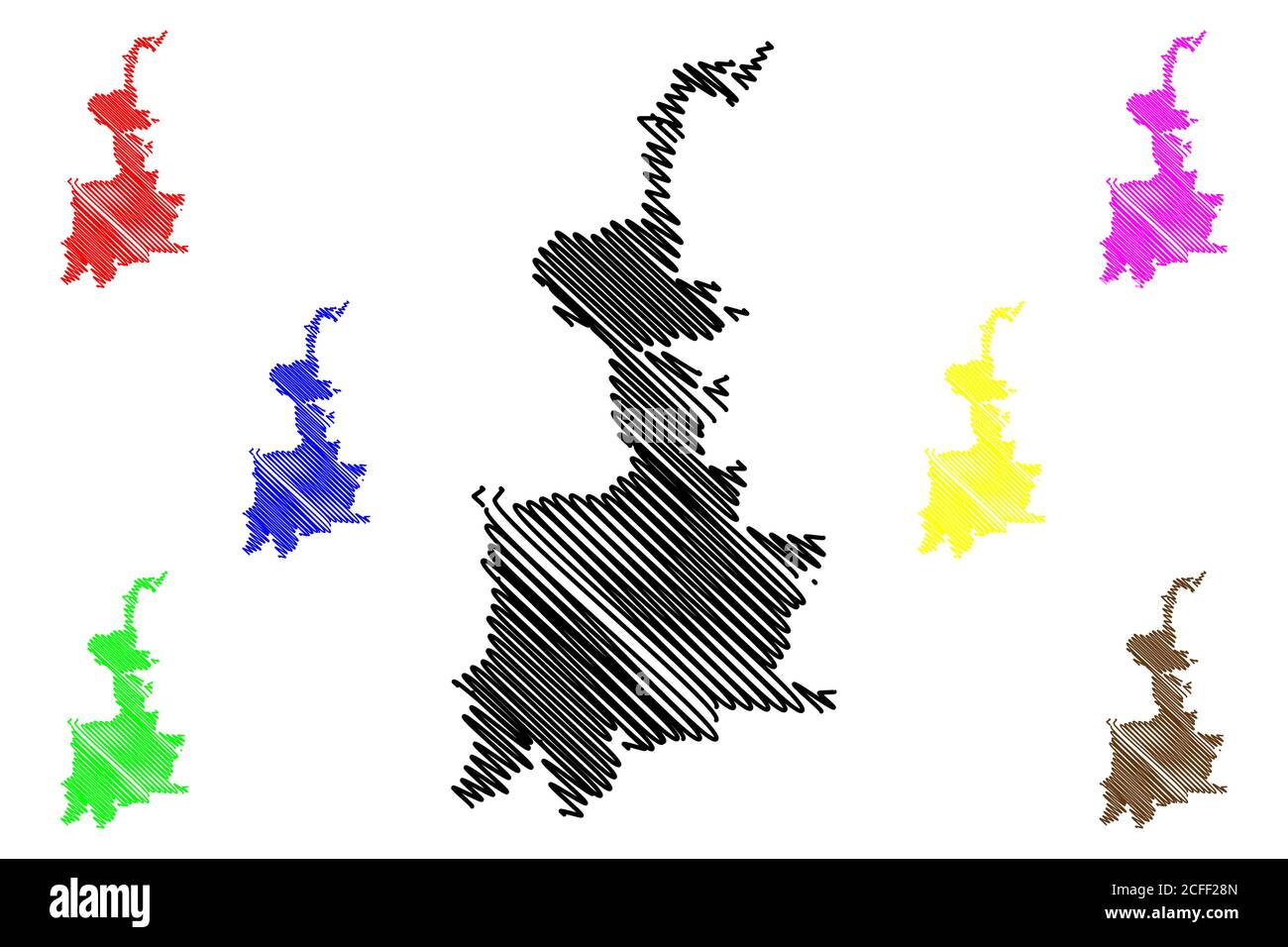 Medan City (République d'Indonésie, île de Sumatra) carte illustration vectorielle, croquis de griffonnage carte de la ville de Medan Illustration de Vecteur