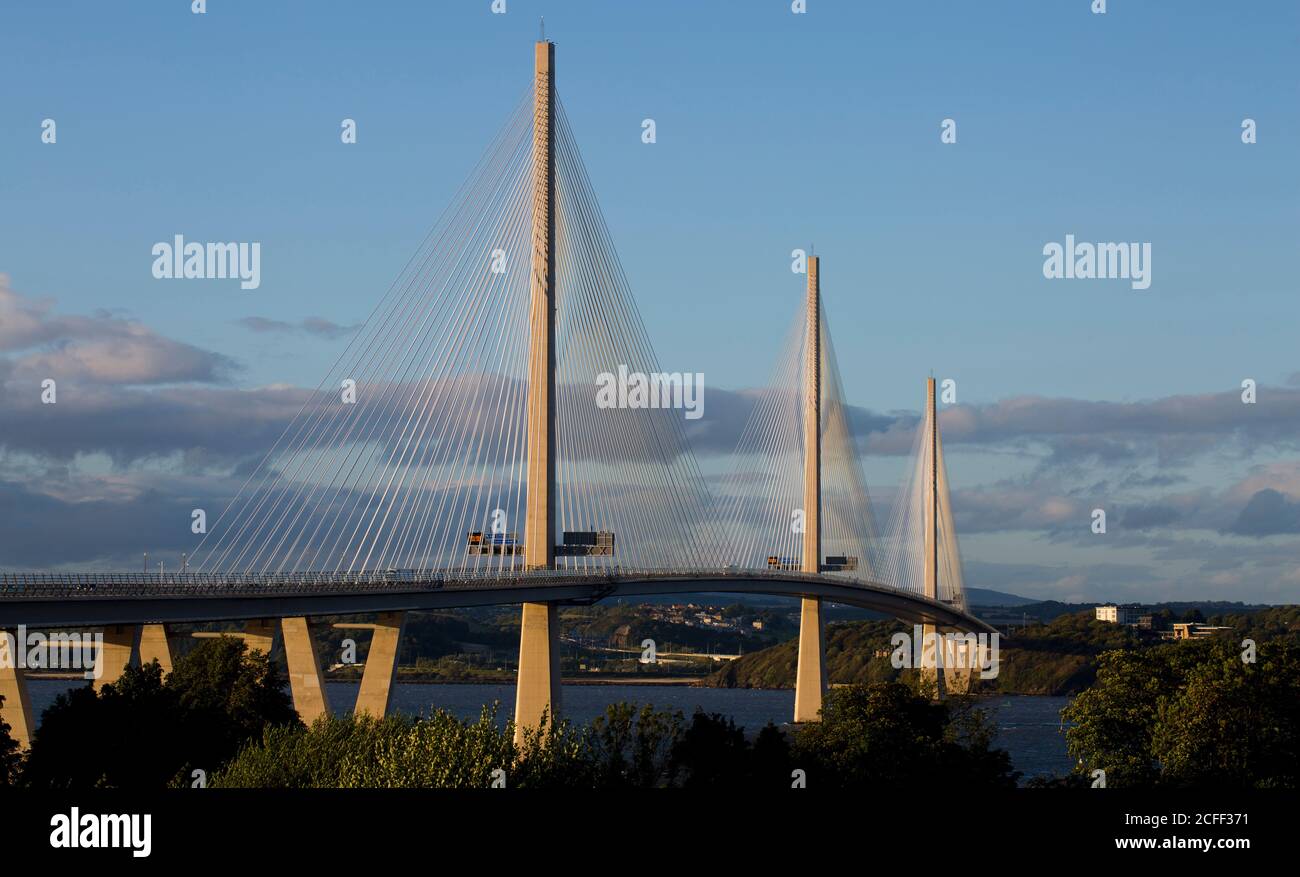 Le Queensferry Crossing, près d'Édimbourg, en Écosse, de South Queensferry. Banque D'Images