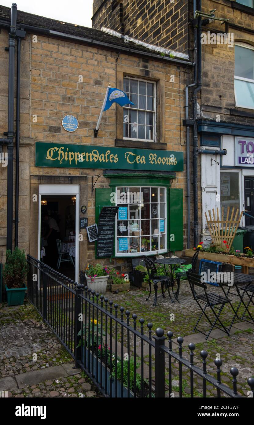 Chippendales salons de thé à Otley qui revendique avoir A été une ancienne maison de Thomas Chippendale qui est né À Otley en juin 1718 Banque D'Images