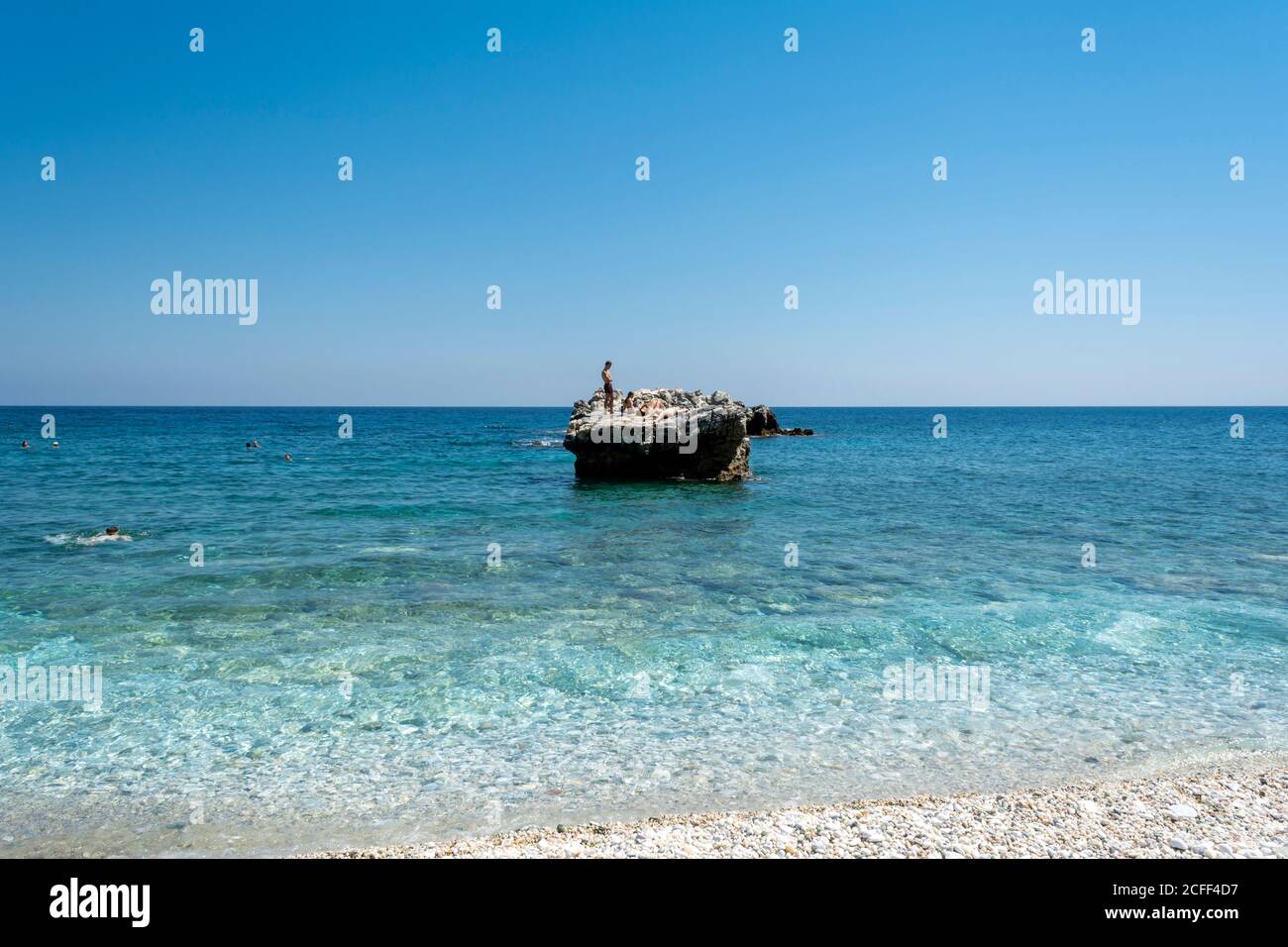 Pélion, plage de Damouchari, Grèce - août 11 2020 : plage pittoresque de Damouchari à Pélion en Grèce Banque D'Images