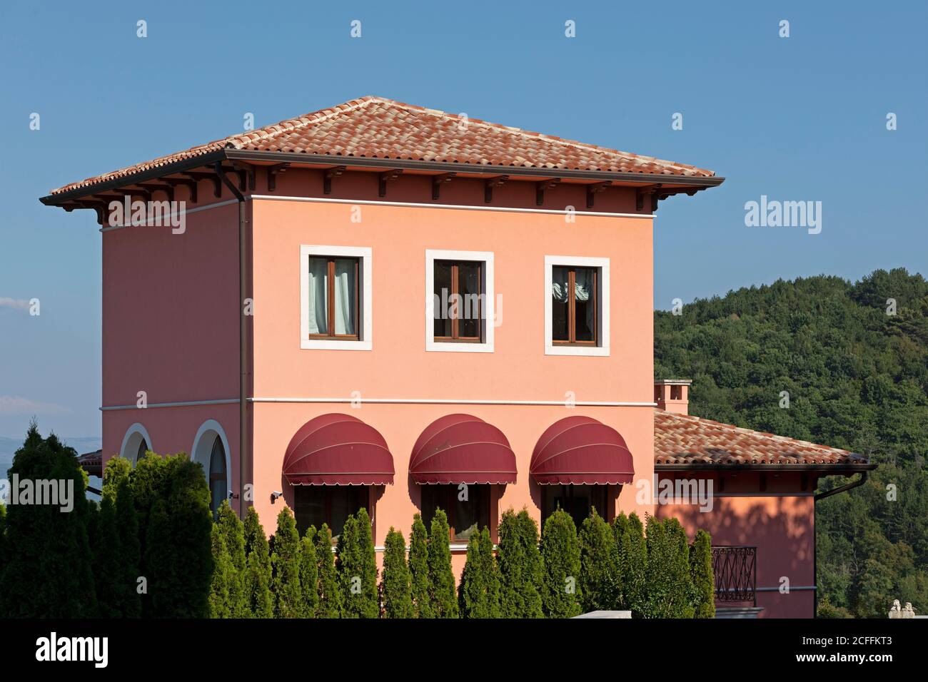 Maison, village de montagne Oprtalj, Istria, Croatie Banque D'Images