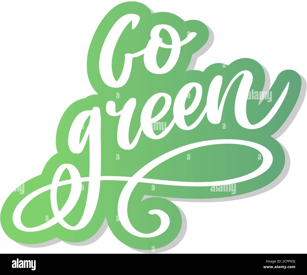 Go Green Creative Eco Vector concept. Nature friendly Brush Pen composition de lettrage sur fond vieilli Illustration de Vecteur