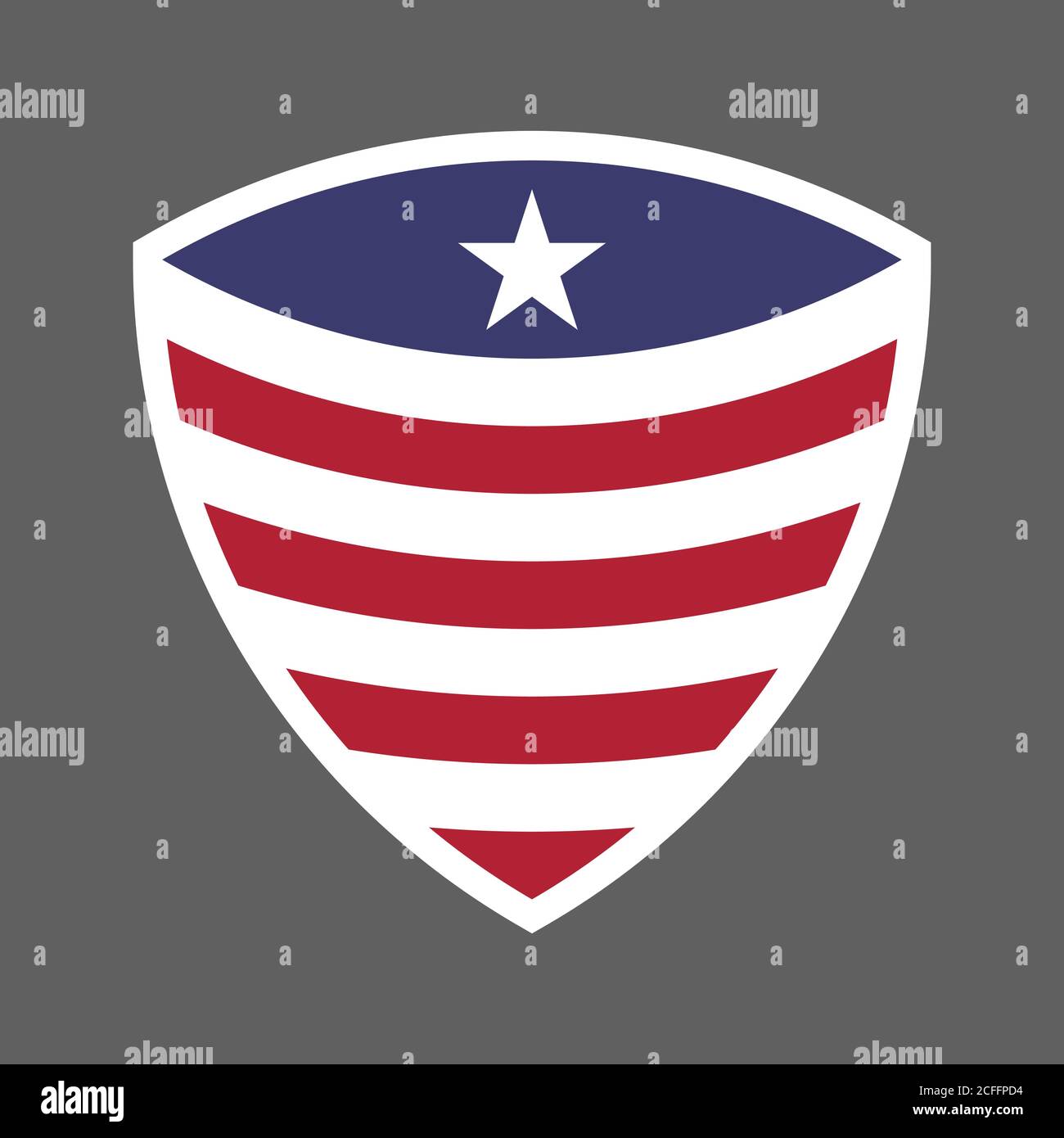 Etats-Unis d'Amérique Etats-Unis drapeau Shield icône logo illustration vectorielle. Jour de l'indépendance. 4 juillet. Élection présidentielle Illustration de Vecteur
