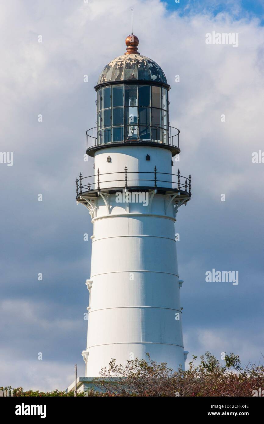 Cape Elizabeth Lighthouse, sur le cap Elizabeth, juste au sud de Portland, Maine, a été établi en 1828. Deux feux de stationnement. Banque D'Images