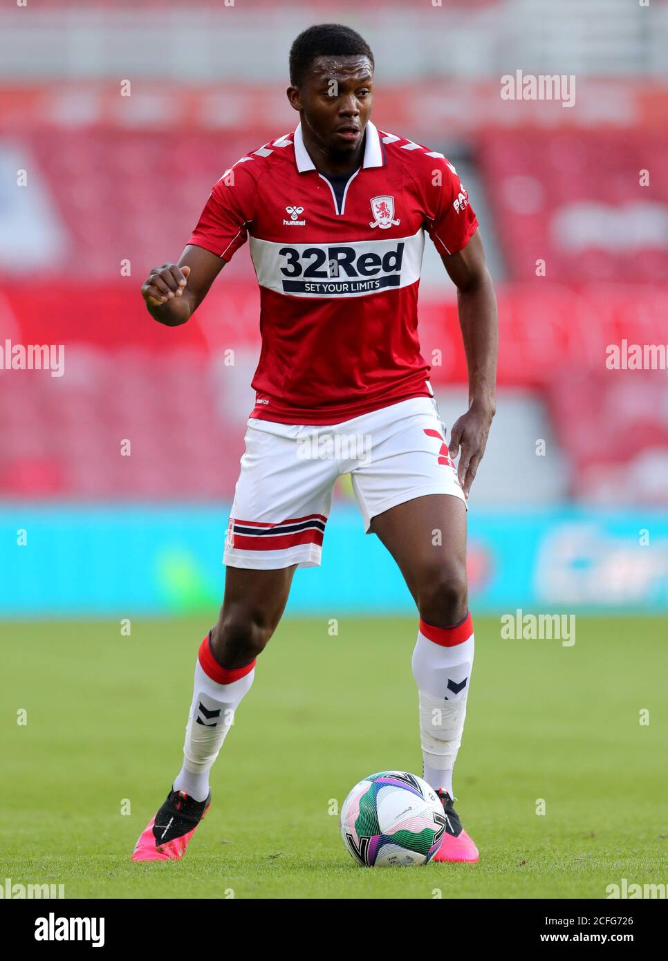 Anfernee Dijksteel de Middlesbrough lors du premier match de la Carabao Cup au stade Riverside, à Middlesbrough. Banque D'Images