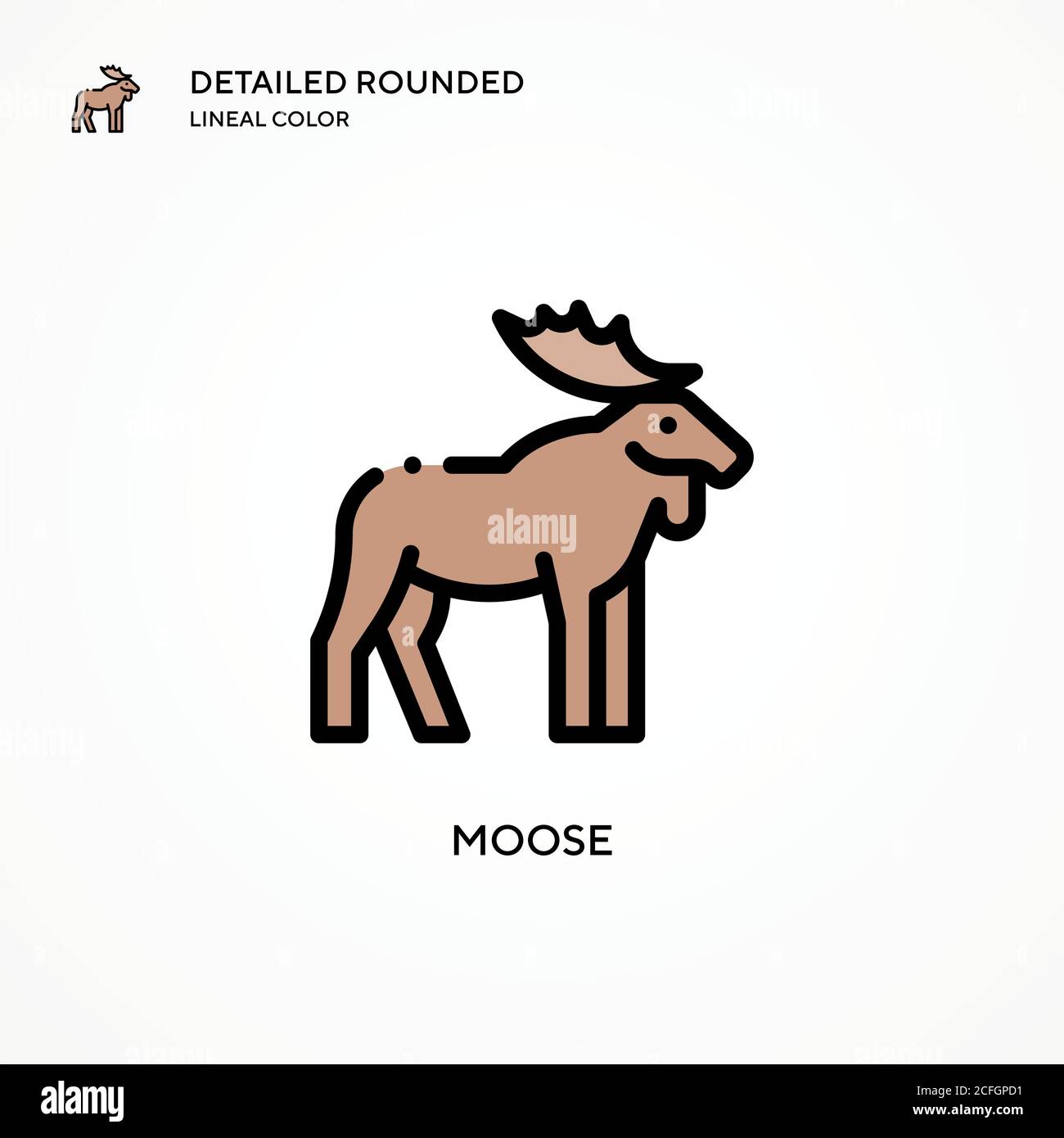 Icône de vecteur Moose. Concepts modernes d'illustration vectorielle. Facile à modifier et à personnaliser. Illustration de Vecteur