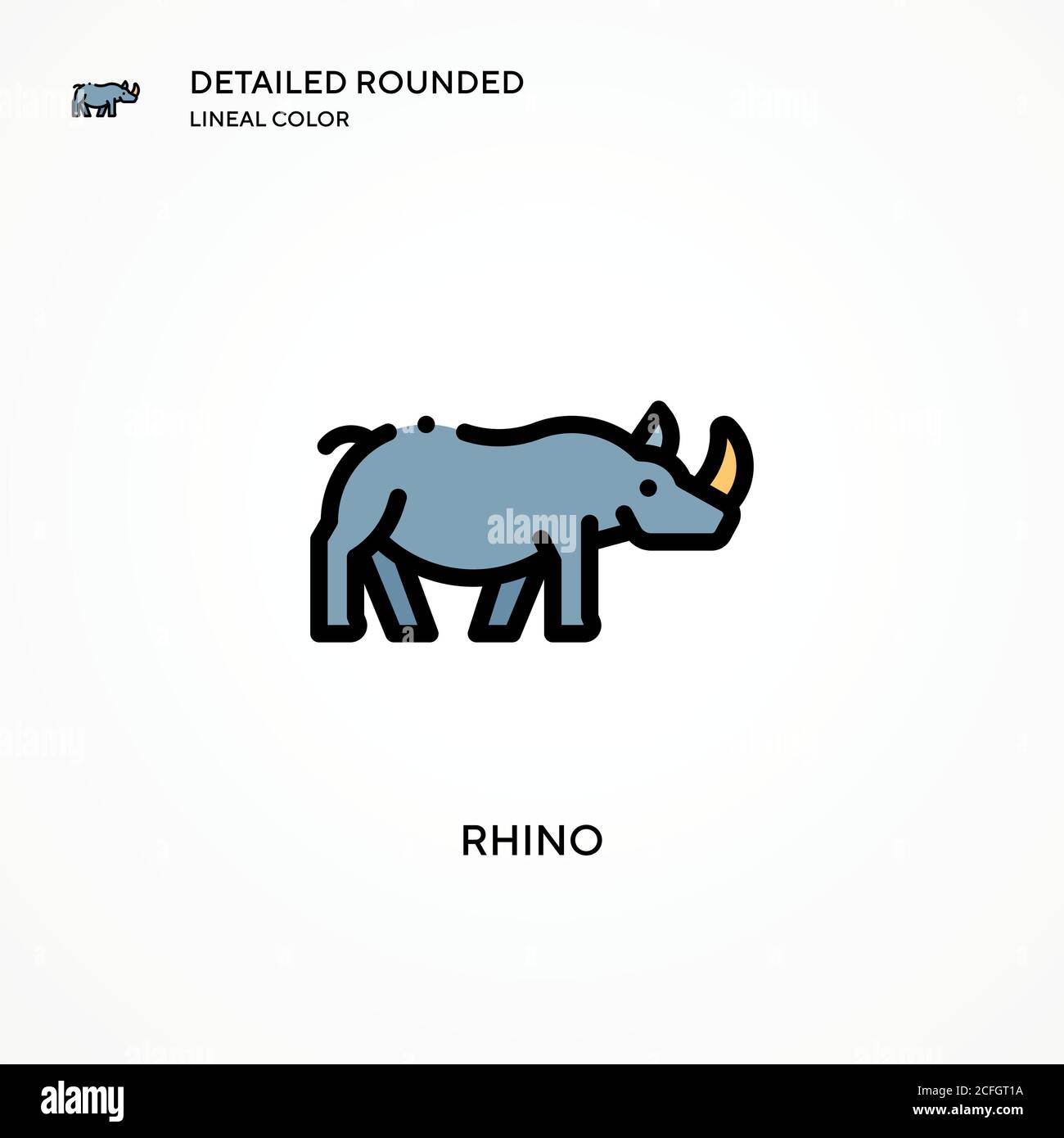 Icône de vecteur Rhino. Concepts modernes d'illustration vectorielle. Facile à modifier et à personnaliser. Illustration de Vecteur