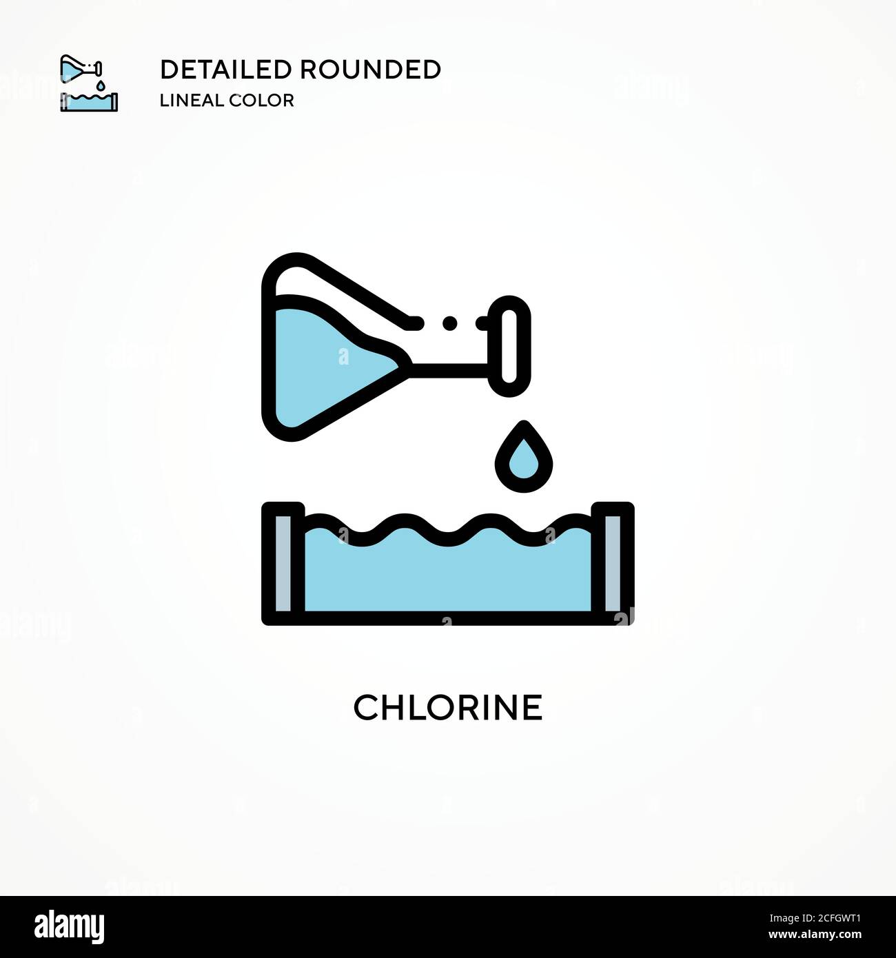 Icône de vecteur de chlore. Concepts modernes d'illustration vectorielle. Facile à modifier et à personnaliser. Illustration de Vecteur