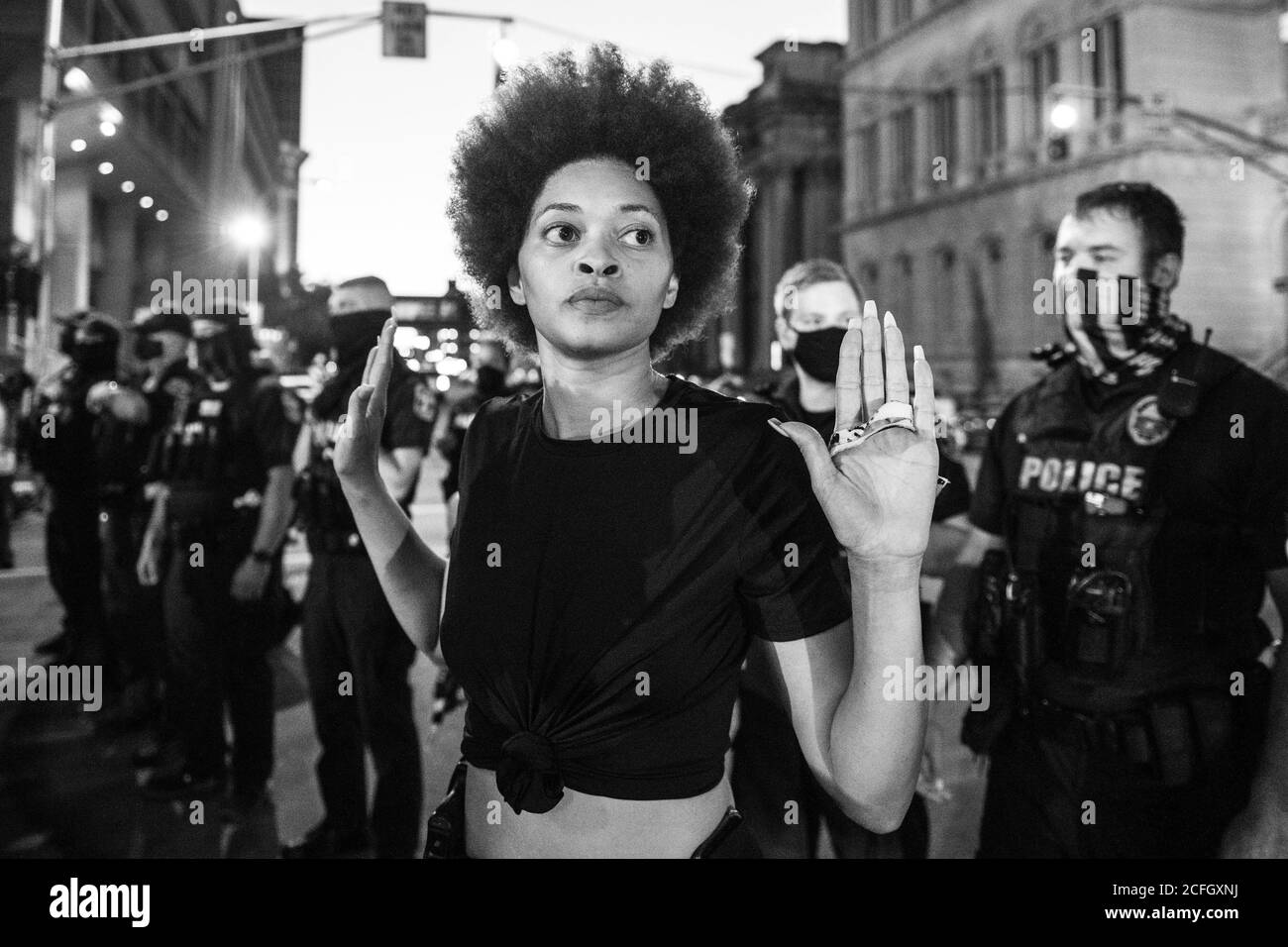 Louisville, Kentucky, États-Unis. 4 septembre 2020. Les manifestants manifestent près du parc Jefferson Square le 4 septembre 2020, la veille du Kentucky Derby à Louisville, Kentucky. ( Credit: Chris Tuite/image Space/Media Punch)/Alamy Live News Banque D'Images