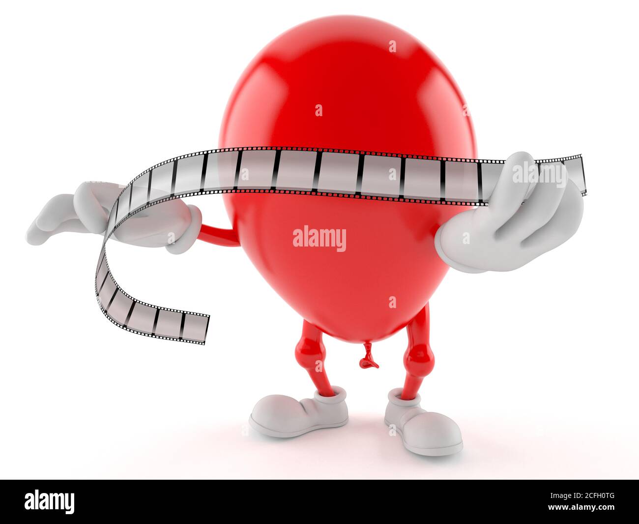 Caractère de bulle contenant une bande de film isolée sur fond blanc Banque D'Images