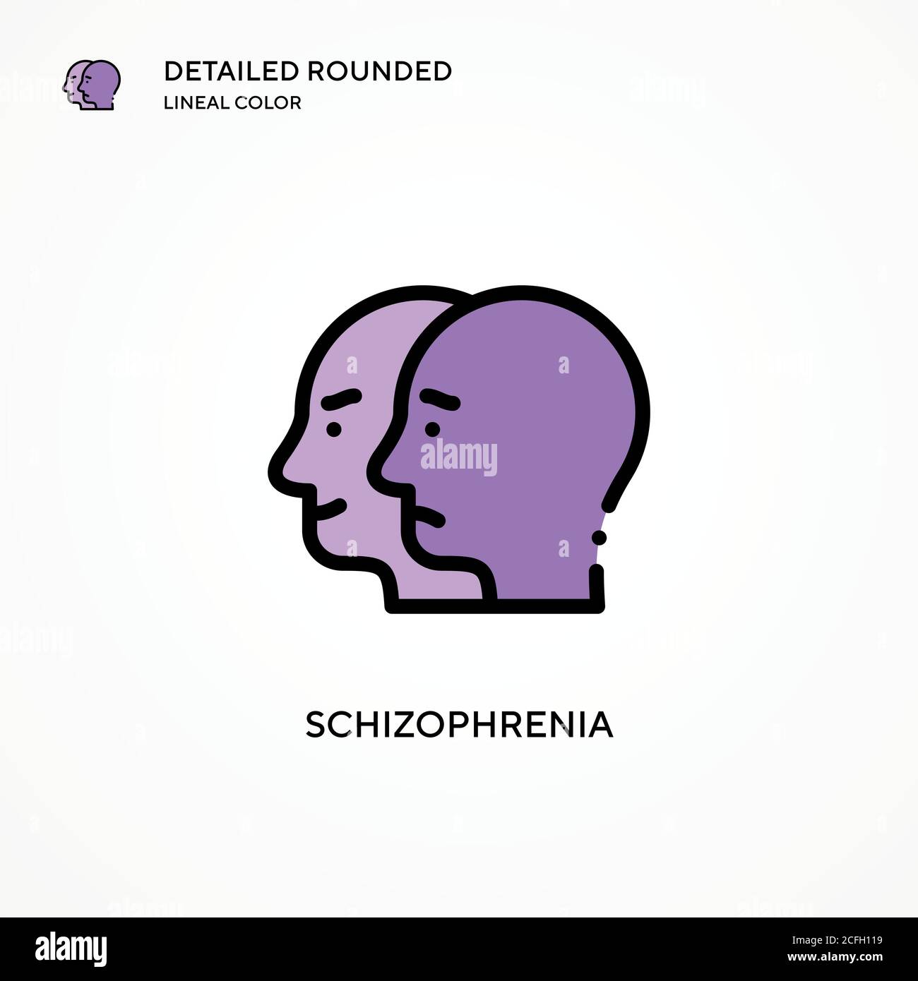 L'icône du vecteur de schizophrénie. Concepts modernes d'illustration vectorielle. Facile à modifier et à personnaliser. Illustration de Vecteur