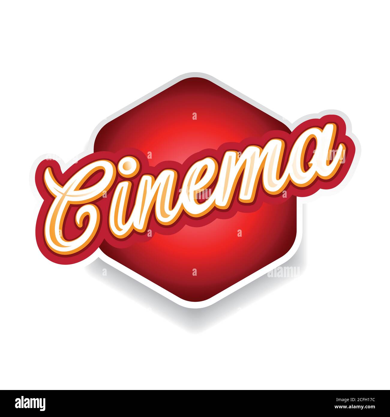 Étiquette d'enseigne de cinéma portant un lettrage vintage Illustration de Vecteur