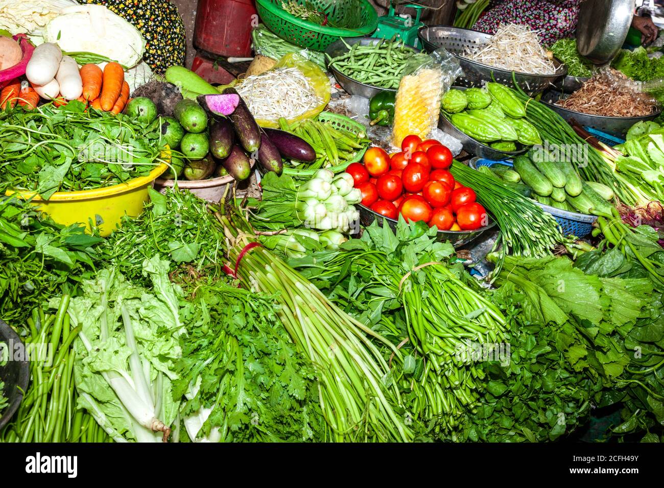 produits pour la cuisson au stand du marché Banque D'Images