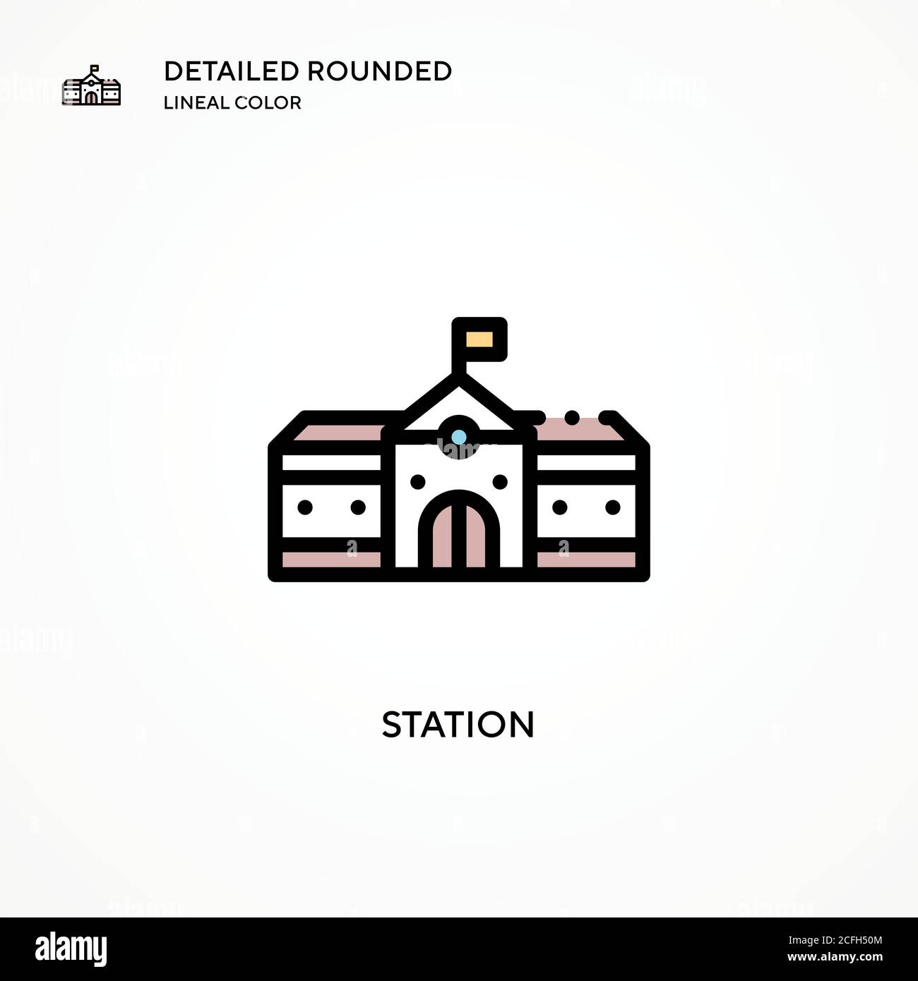 Icône de vecteur de station. Concepts modernes d'illustration vectorielle. Facile à modifier et à personnaliser. Illustration de Vecteur