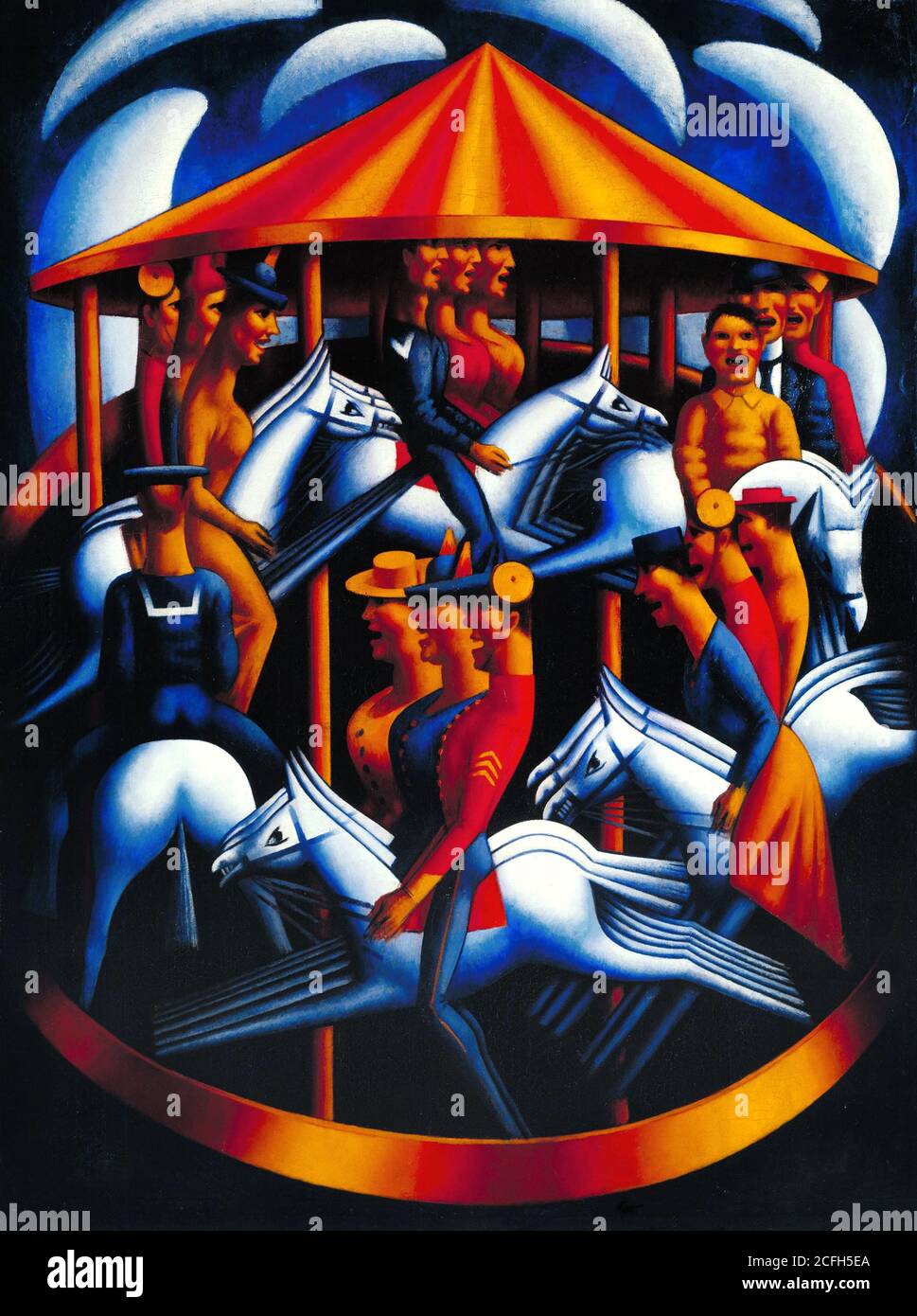 Mark Gertler, Merry-Go-Round 1916 huile sur toile, Tate Britain, Londres, Angleterre. Banque D'Images