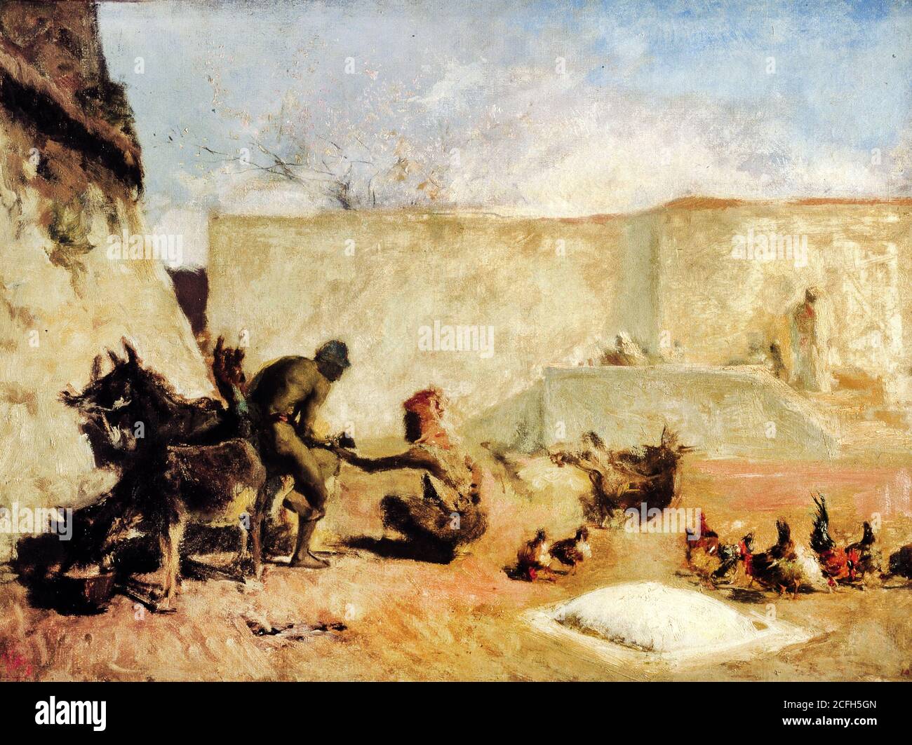 Maria Fortuny, Horseshoer marocain, Circa 1870, huile sur toile, Museu Nacional d'Art de Catalunya, Barcelone, Espagne. Banque D'Images