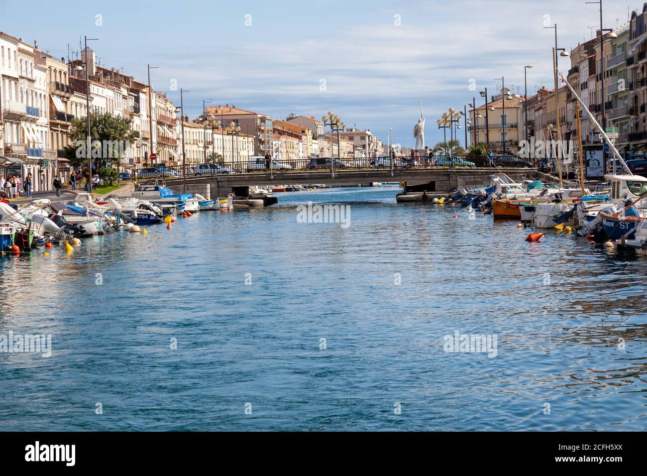 Sète connue sous le nom de Cette jusqu'en 1928, est une commune française, située dans le département de l'Hérault et la région Occitania. Ses habitants sont appelés Sédoi Banque D'Images