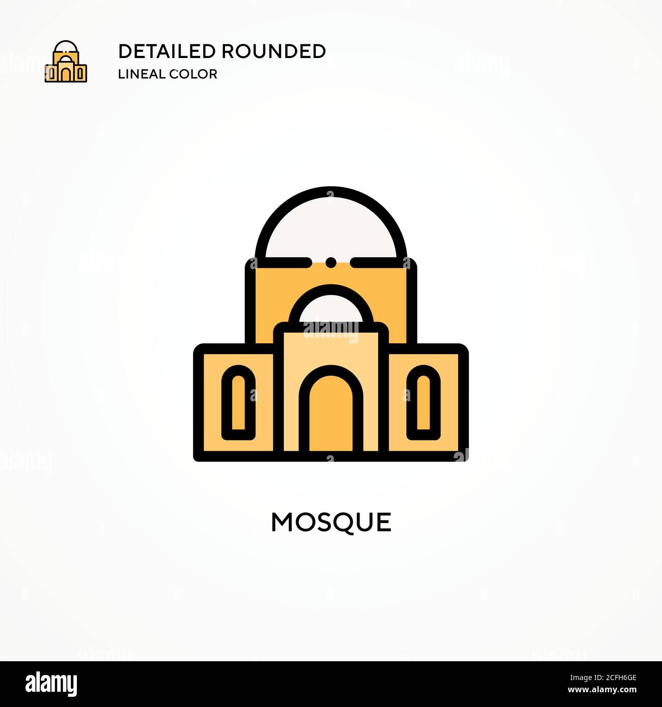 Icône de vecteur de mosquée. Concepts modernes d'illustration vectorielle. Facile à modifier et à personnaliser. Illustration de Vecteur