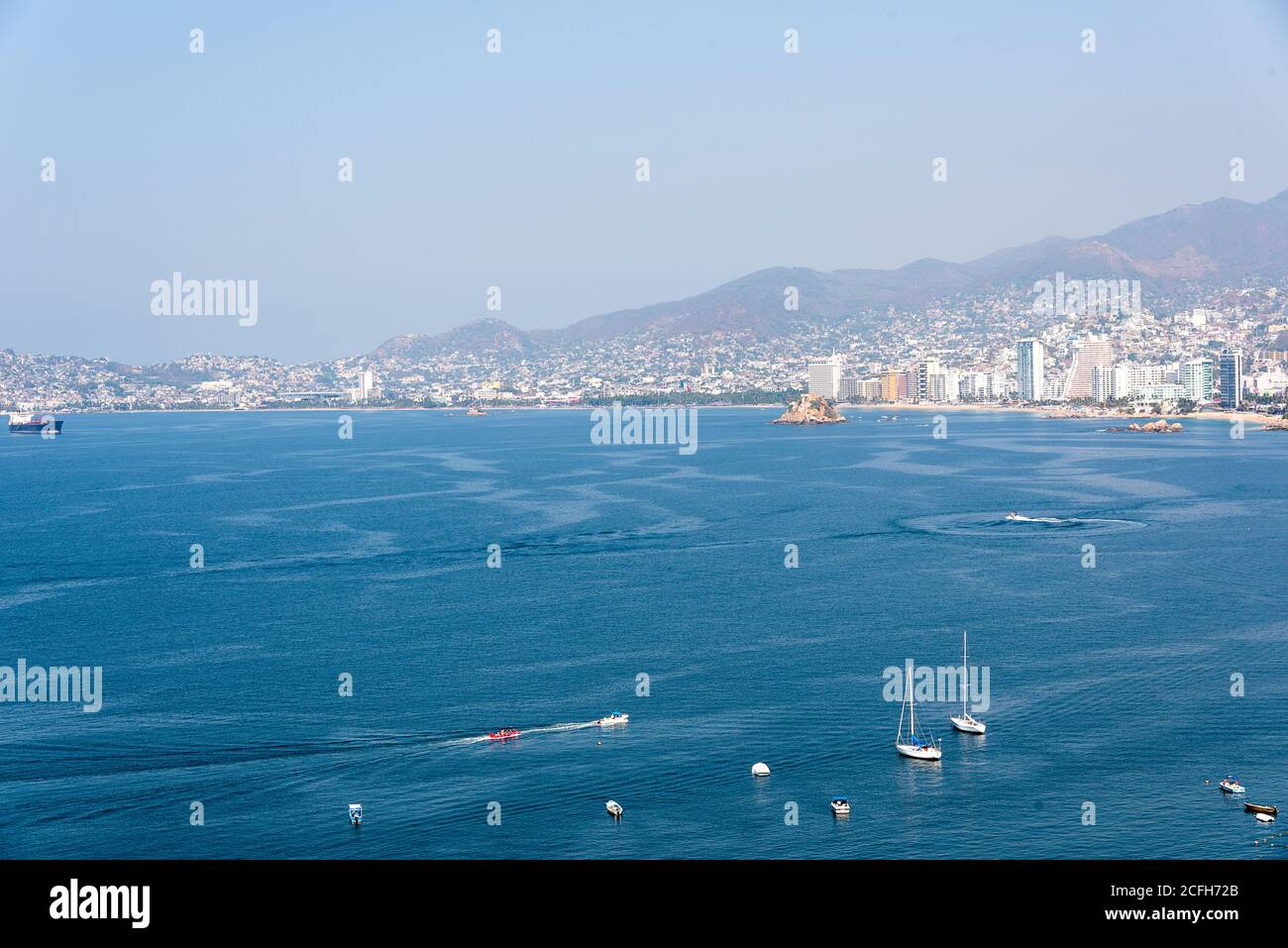 Vue panoramique sur la baie d'Acapulco Banque D'Images