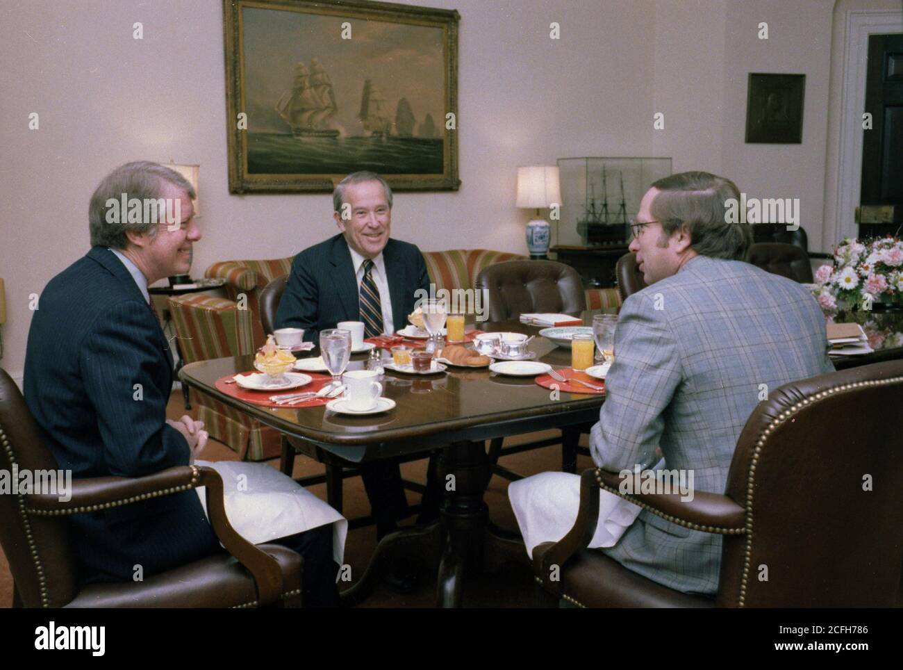 'Jimmy carter avec le sénateur Henry 'Scoop' Jackson et le sénateur Sam Nunn ca. 12/14/1977' Banque D'Images