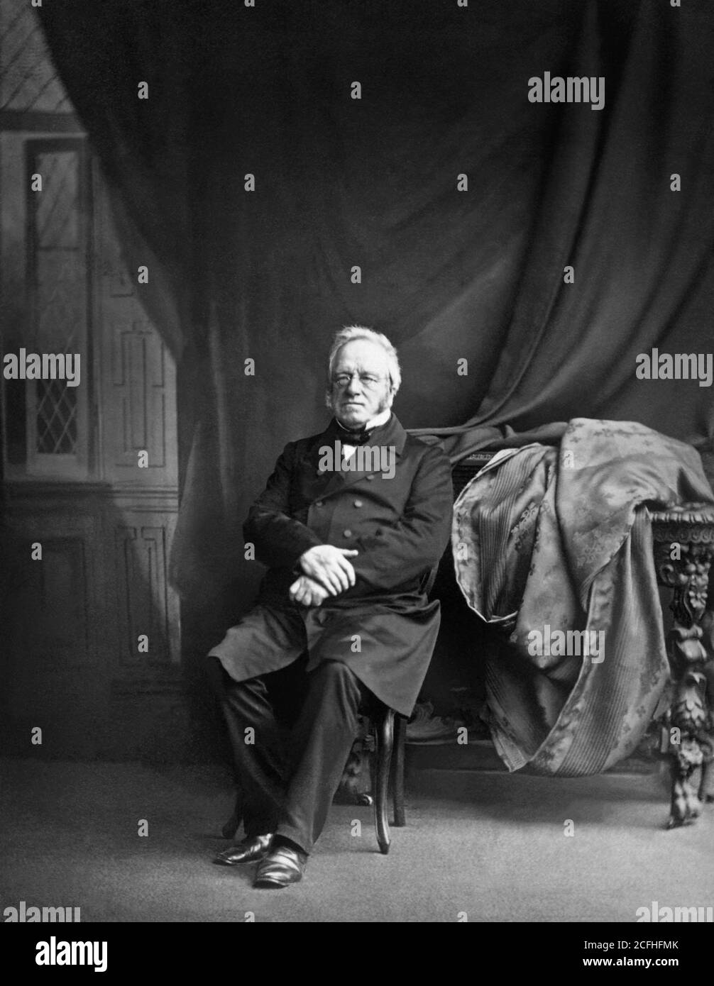 John Edward Gray (1800-1875), zoologiste britannique, dans un portrait photographique de 1863 d'Ernest H. Edwards. Banque D'Images
