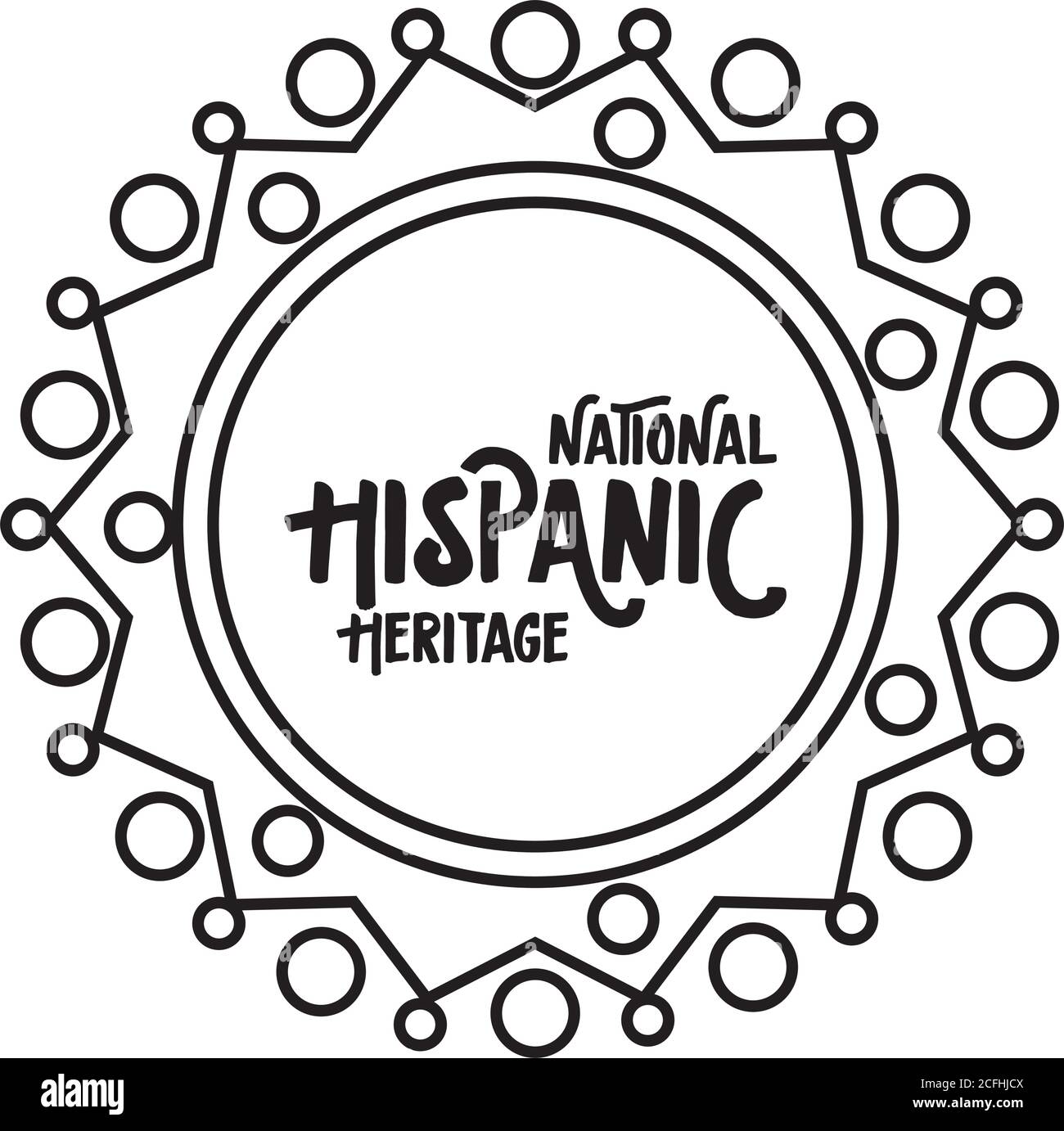 lettrage de l'héritage hispanique national dans l'illustration vectorielle de style dentelle conception Illustration de Vecteur