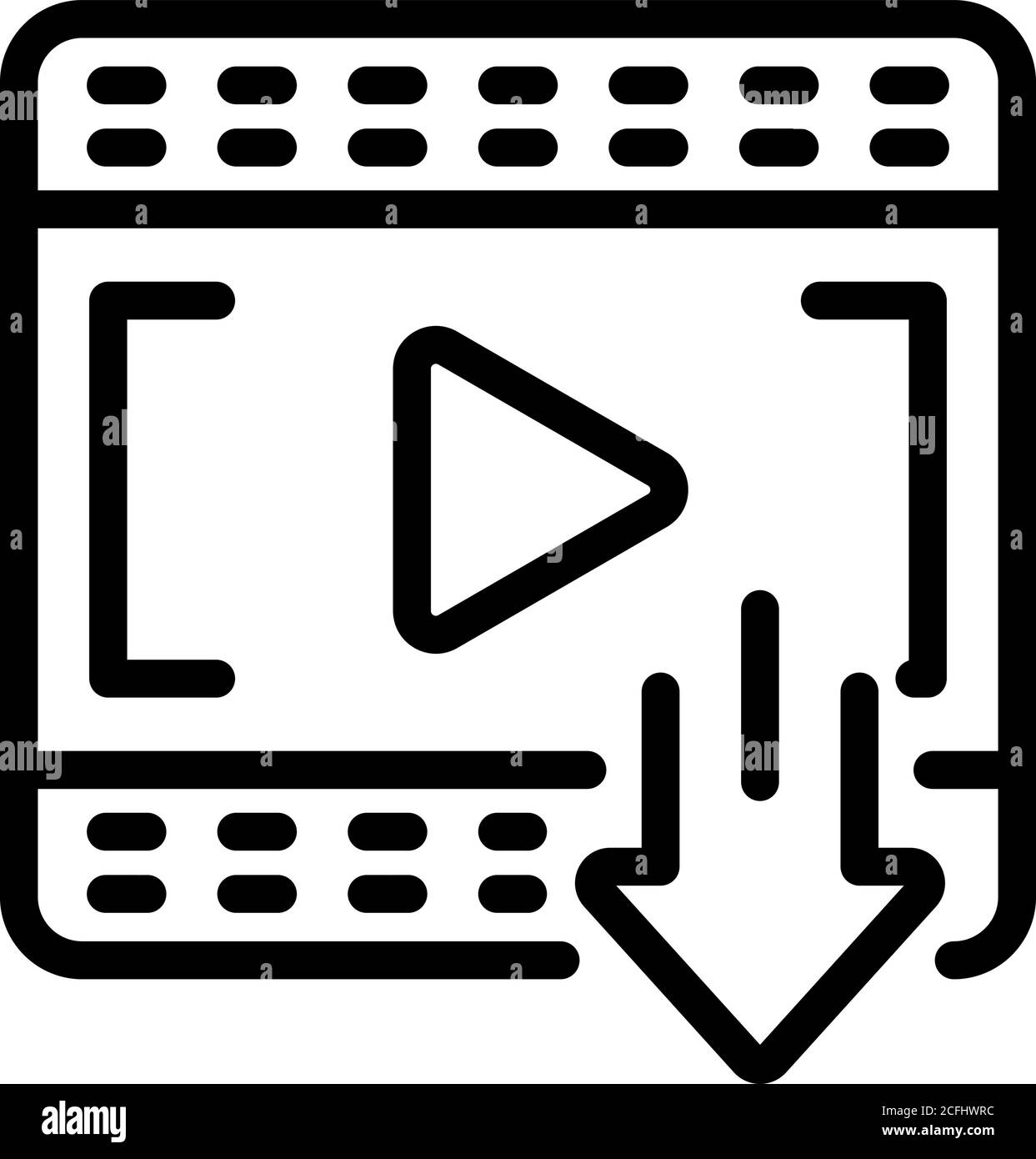 Icône de bande-annonce vidéo, style de contour Illustration de Vecteur