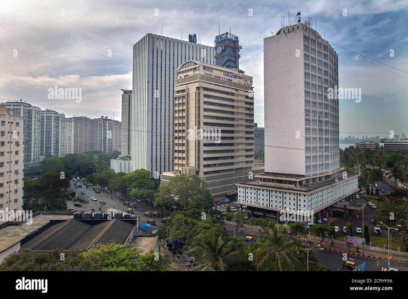 Bâtiments de la CDB SBI SCI extension Mantralay à Nariman point Bombay Mumbai Maharashtra Inde Banque D'Images