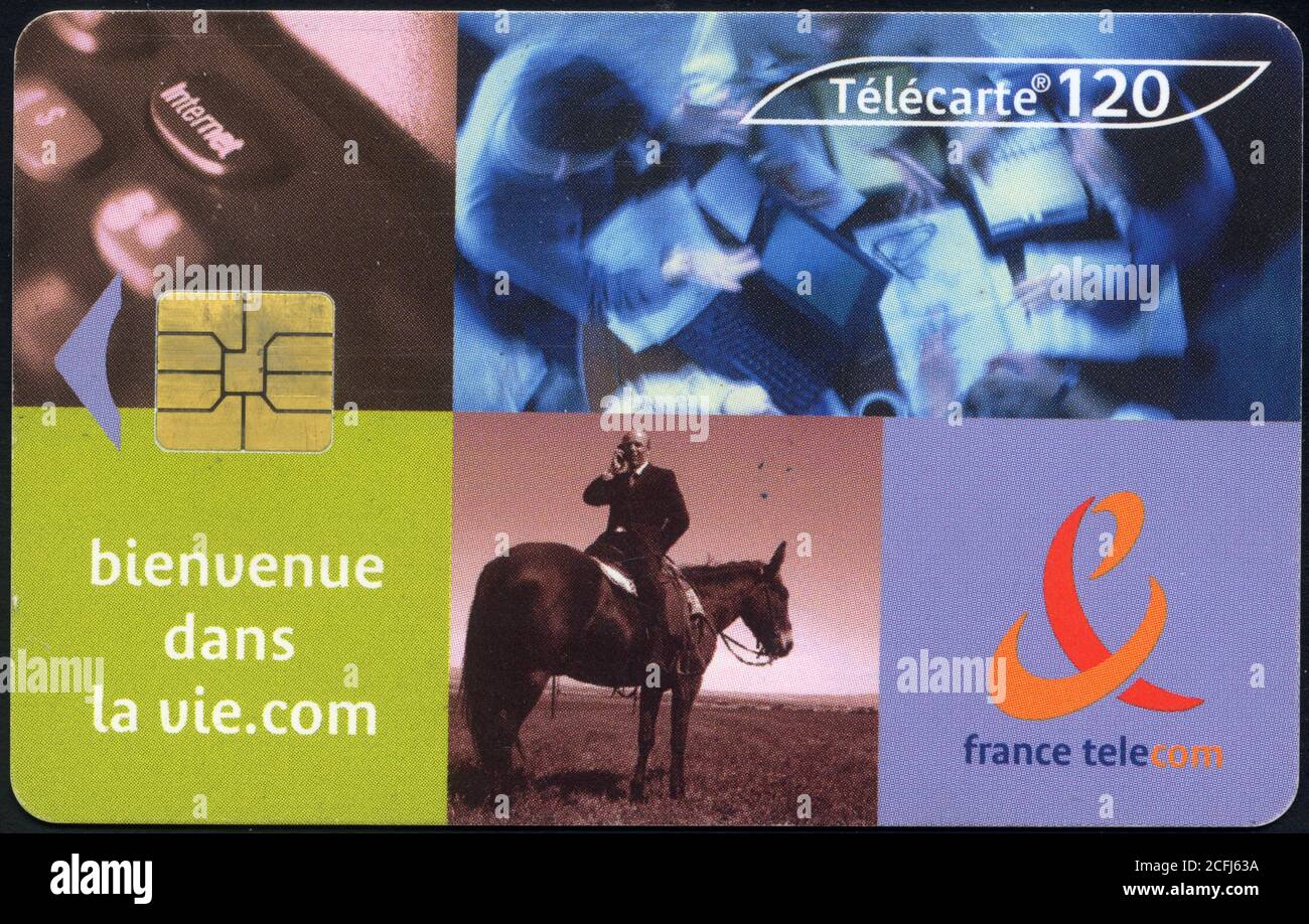 Télécarte 120. Bienvenue dans la vie.com. France Télécom Banque D'Images