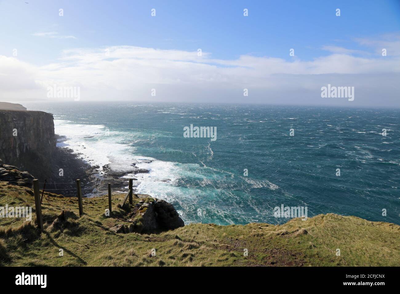 Vue de Dunnet Head par temps orageux, au nord de l'Écosse Banque D'Images
