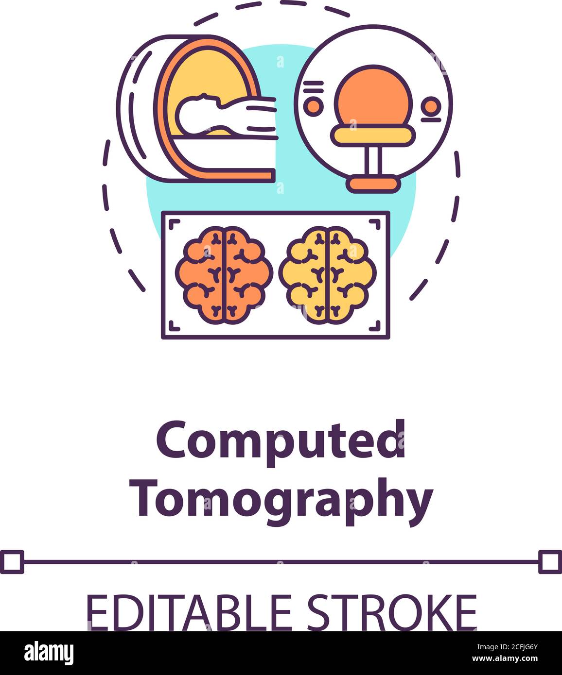 Icône de concept de tomographie assistée par ordinateur Illustration de Vecteur