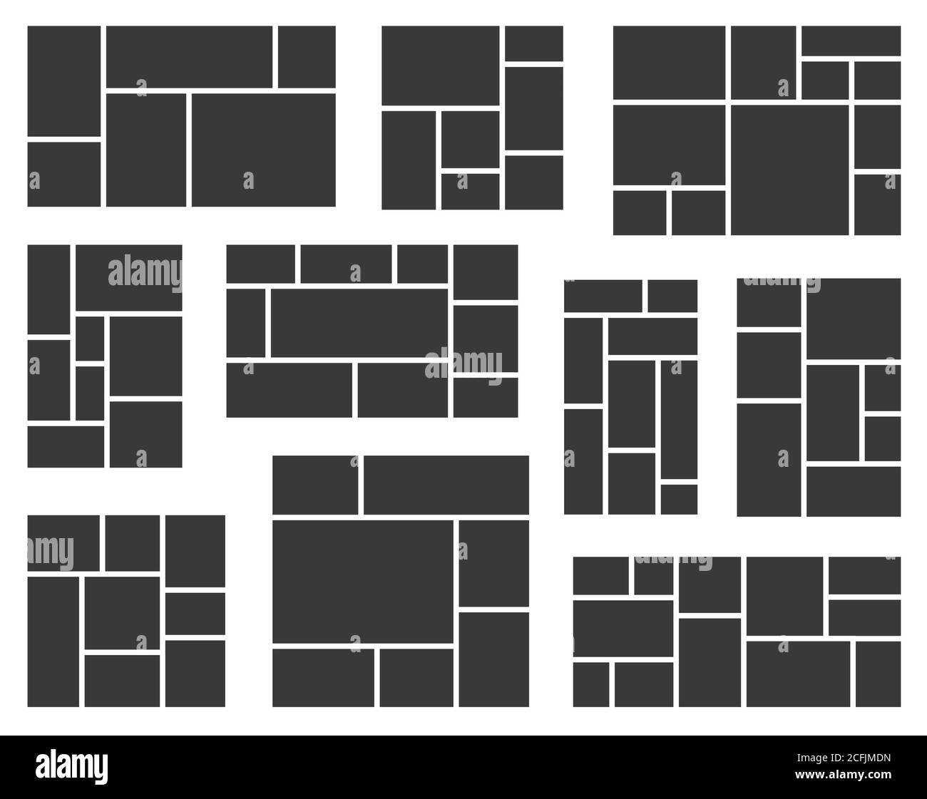 Ensemble de collage photo. Carte d'humeur vectorielle. Tableau d'humeur à thème créatif, modèle de logo, cadres de collage. Illustration de Vecteur