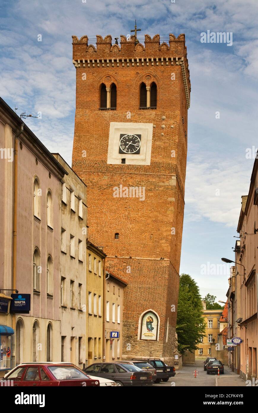 Tour penchée à Ząbkowice Śląskie dans la région de Basse-Silésie, Pologne Banque D'Images