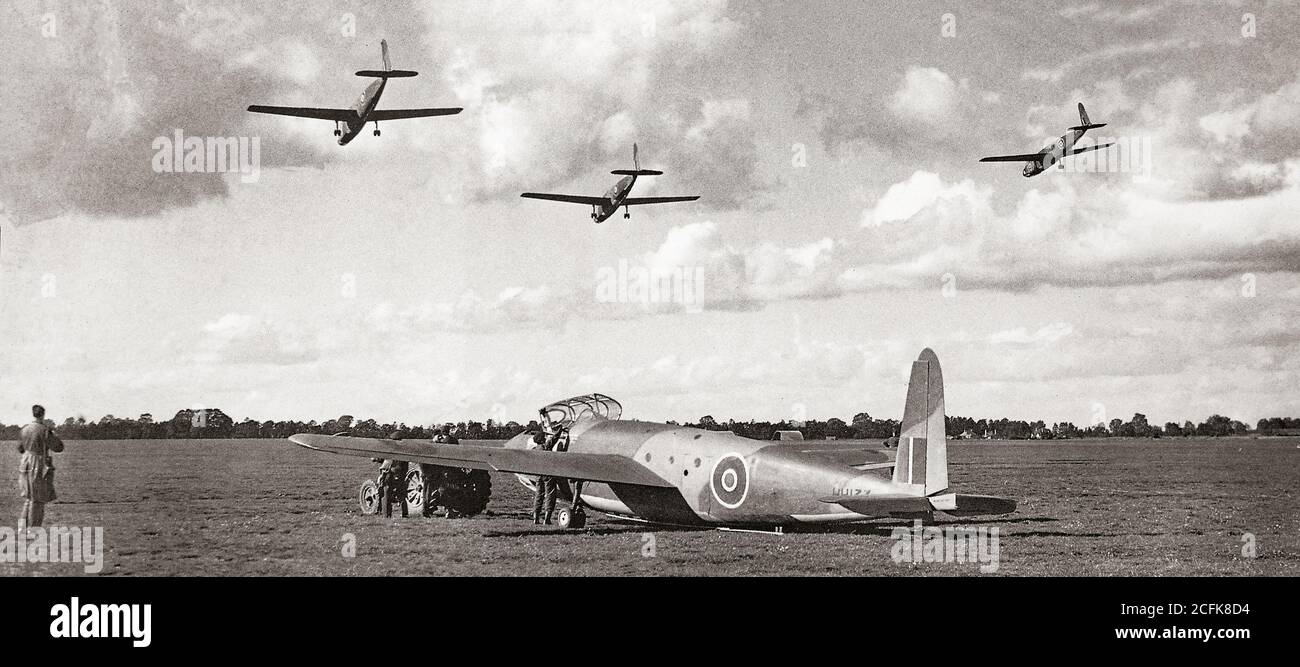 L'avion général GAL.48 Hotspur était un planeur militaire conçu et construit par la compagnie britannique General Aircraft Ltd pendant la Seconde Guerre mondiale C'est le planeur dans lequel tous les pilotes appartenant au régiment pilote de planeur ont reçu leur instruction initiale. Bien que relativement lourd avec un taux de puits élevé, le Hotspur a montré de bonnes caractéristiques de vol permettant aux pilotes novices de gagner rapidement la compétence, mais n'a jamais vu l'utilisation opérationnelle. Banque D'Images