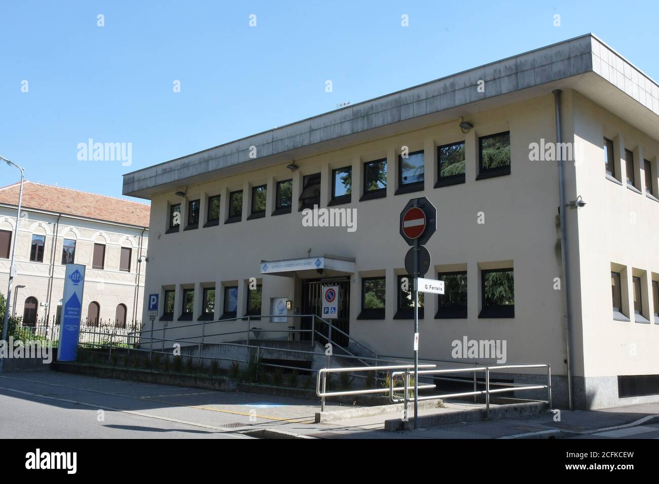 Milan, Italie. 06e septembre 2020. Italie, Busto Arsizio Legionella 15 personnes infectées à Busto Arsizio, ATS Insubria analyse et contrôle de l'eau dans diverses zones de la ville, Alfa est la société qui gère l'aqueduc et l'approvisionnement. Dans la photo: Alfa siège, la société qui gère l'aqueduc et la fourniture de Busto Arsizio crédit: Agence de photo indépendante / Alay Live News Banque D'Images