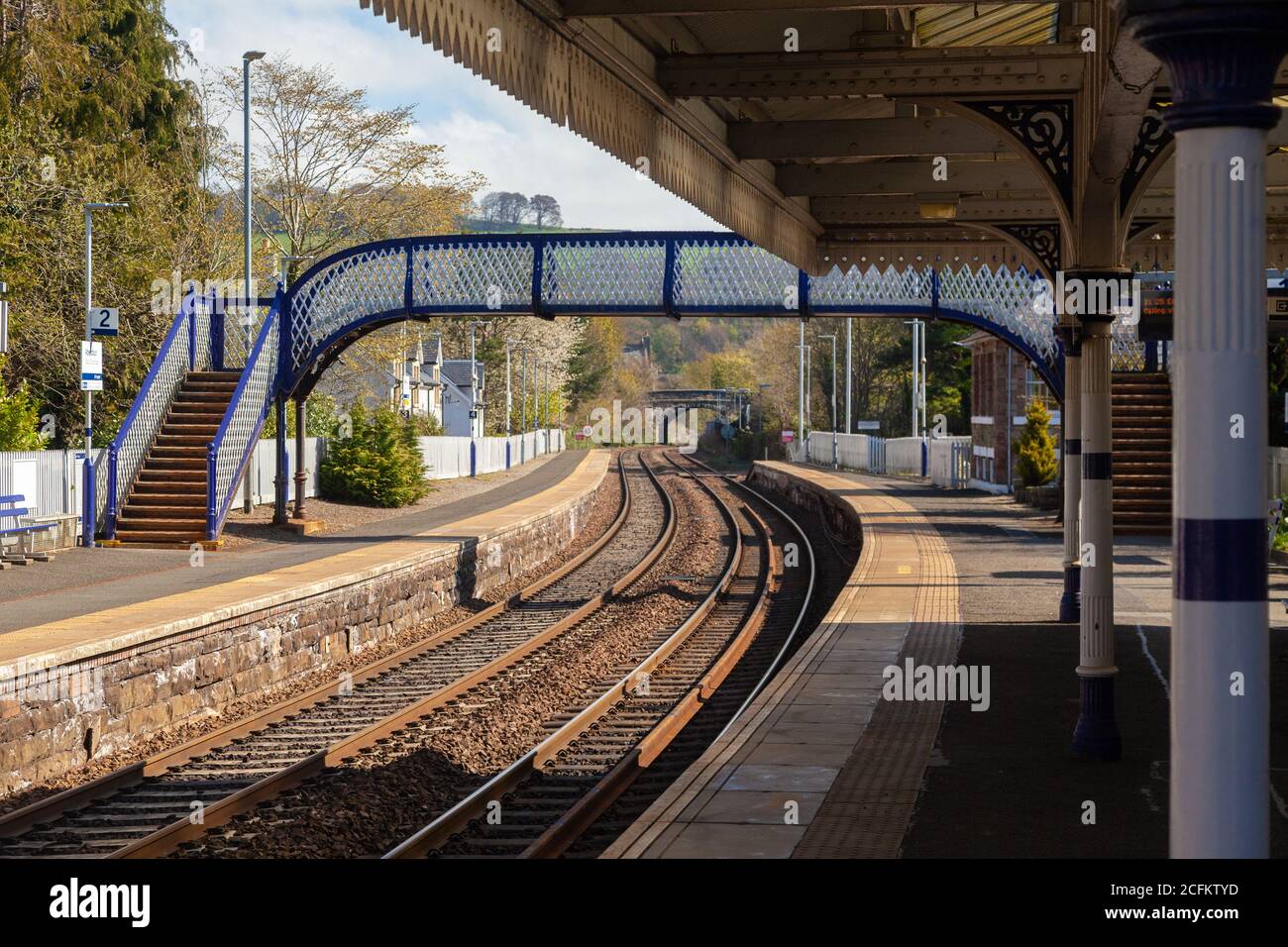 La gare à l'Écosse Fife Aberdour Banque D'Images
