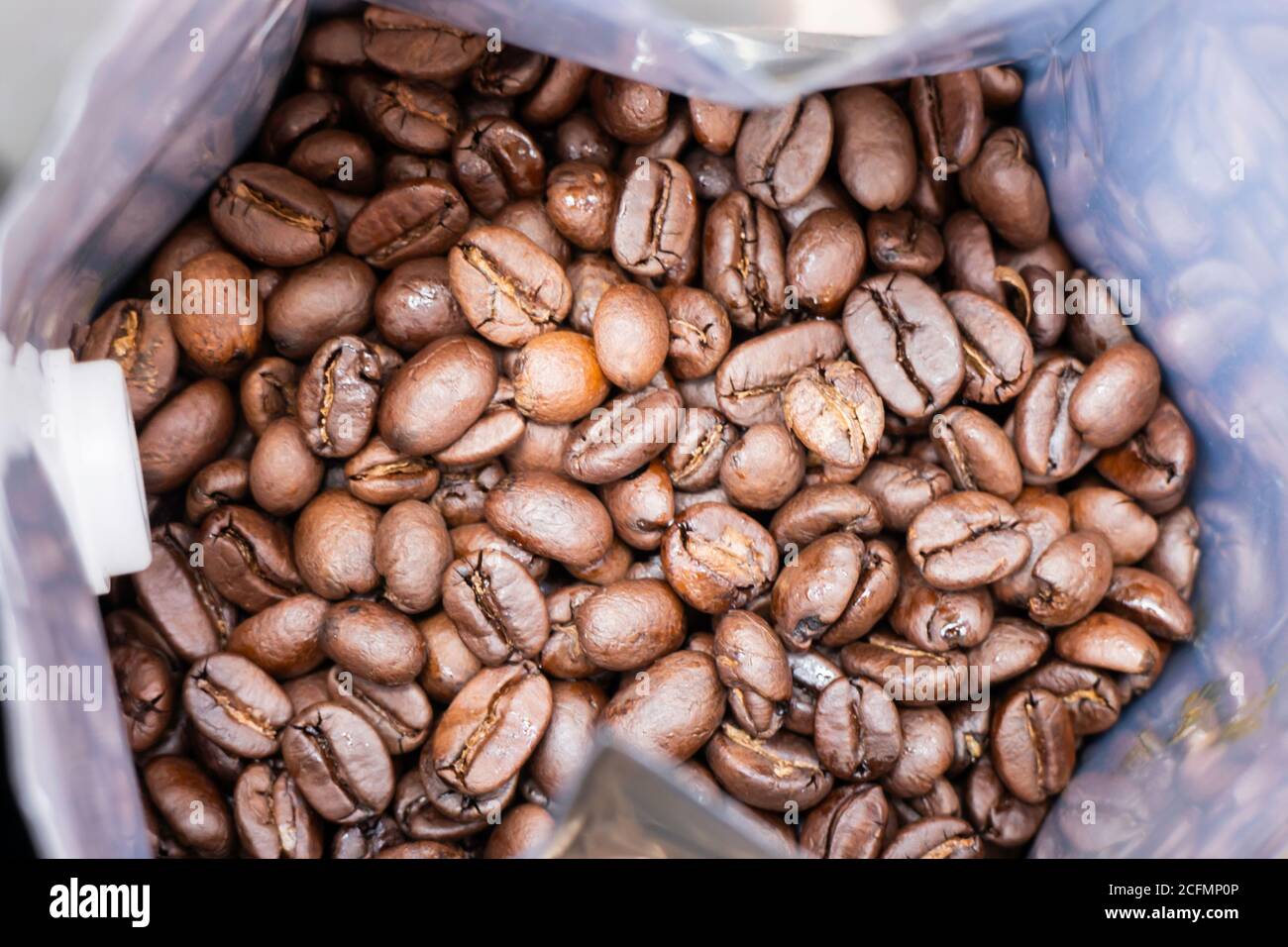 Grains de café fraîchement torréfiés, photo Banque D'Images