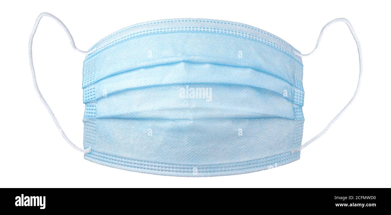 Équipement de protection individuelle, EPI, masque médical isolé sur blanc. Banque D'Images