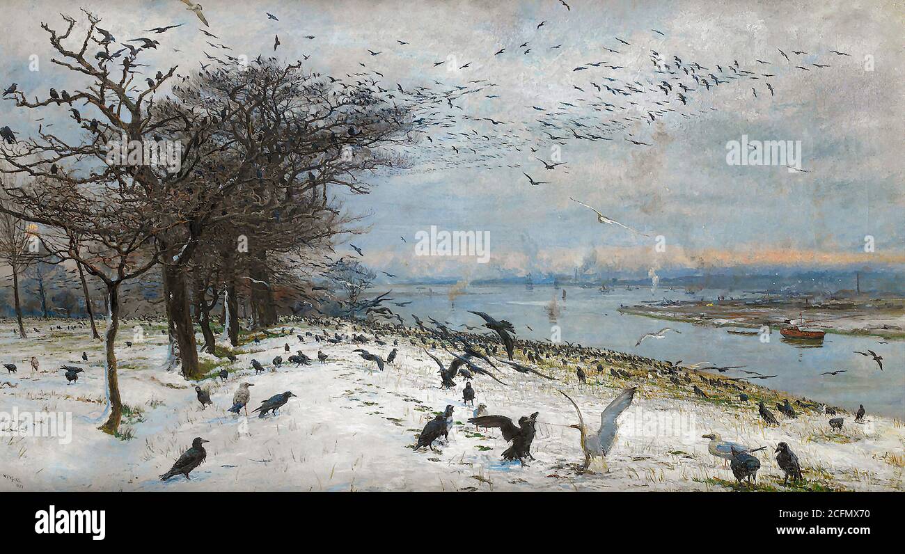 Wyllie William Lionel - terrain discutable - British School - 19e siècle Banque D'Images