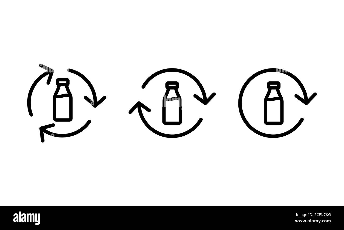 Jeu d'icônes de circulation de plastique dans la nature. Vecteur sur fond blanc isolé. SPE 10 Illustration de Vecteur